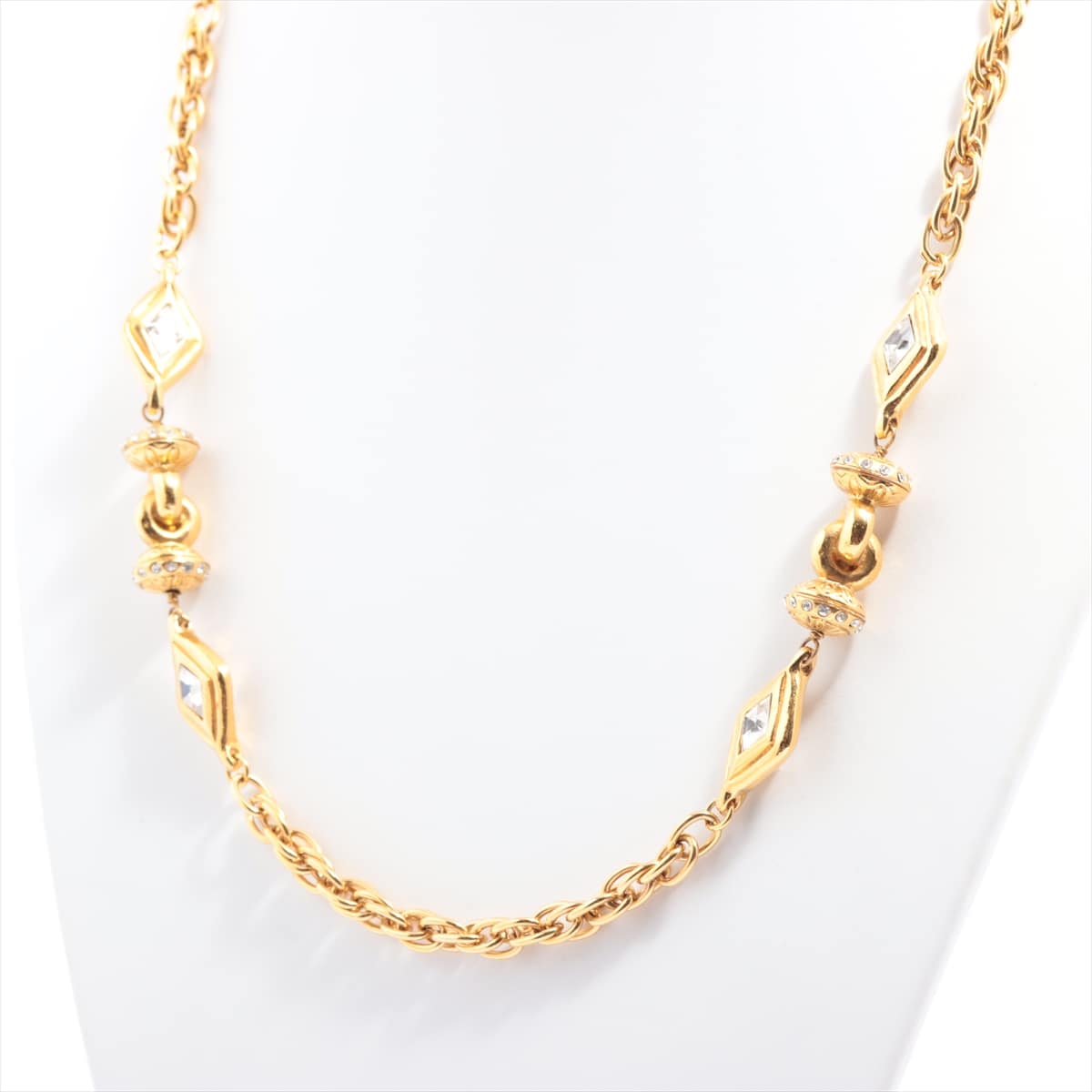 Chanel Vintage Necklace GP×inestone Gold