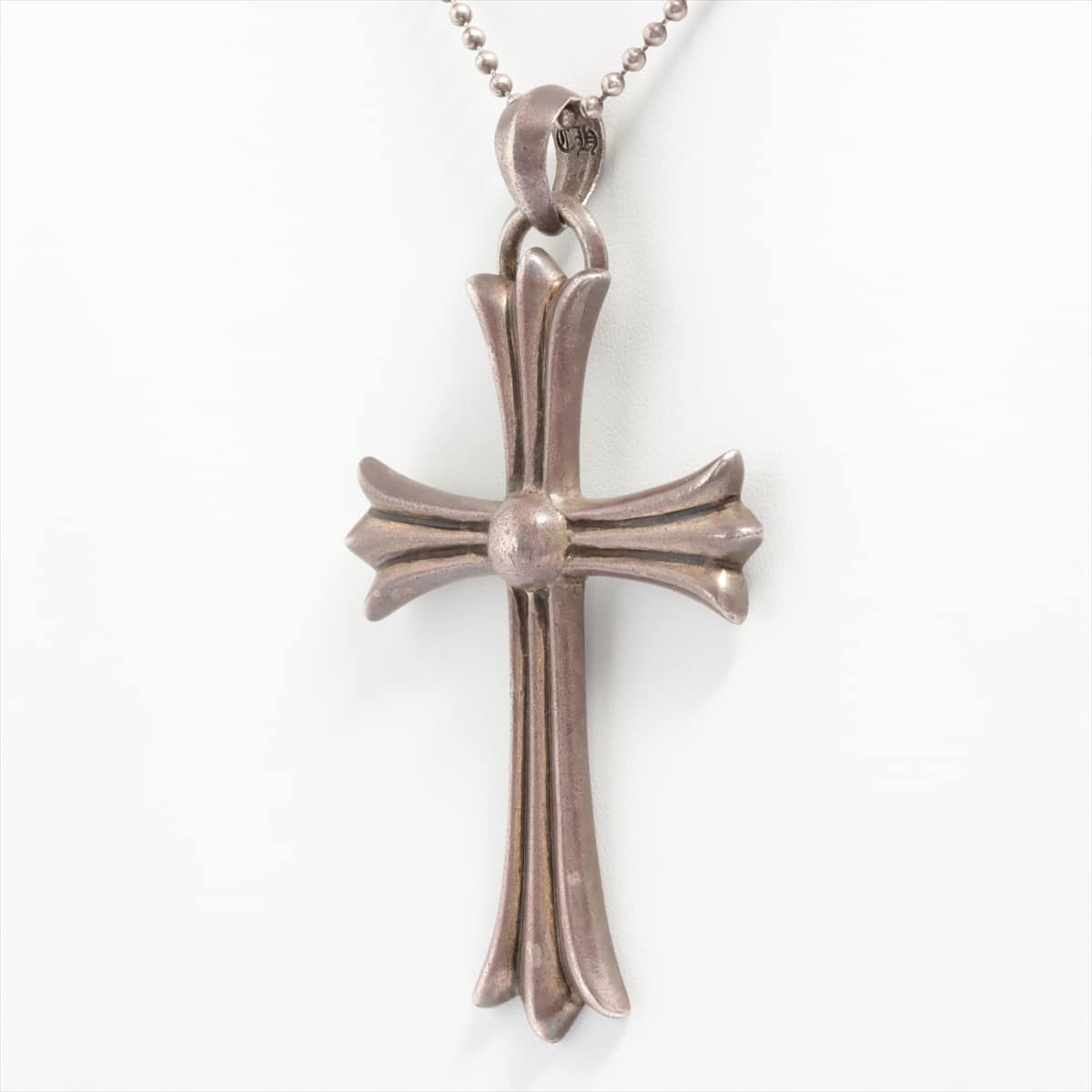 Chrome Hearts Large Cross Necklace 925 50.7g Ball Chain