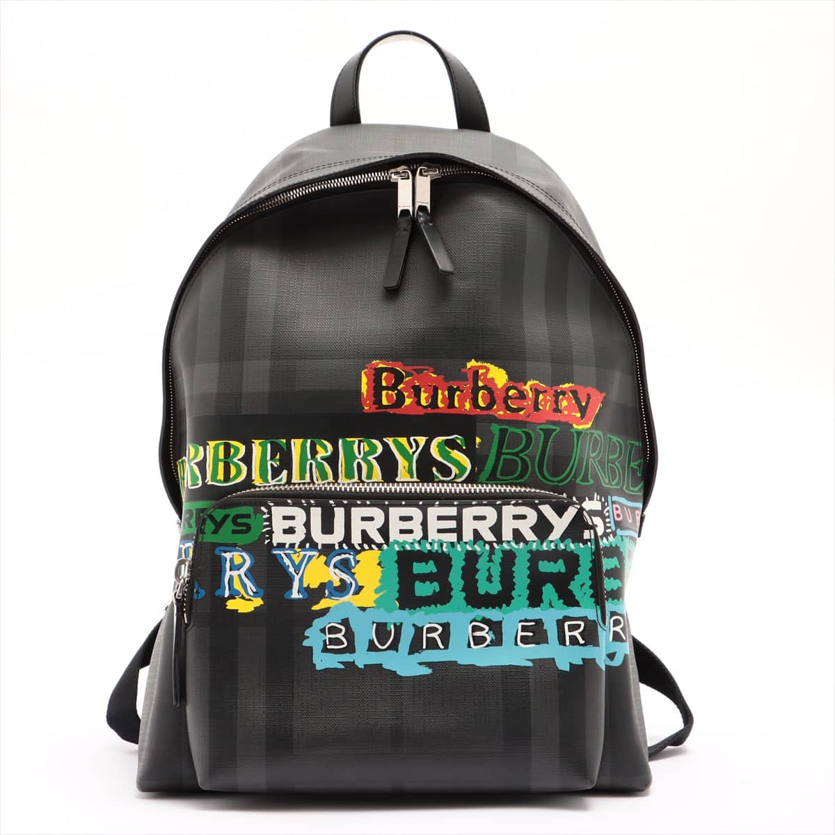 Burberry PVC Backpack Black Some parts of the surface are slightly solid
