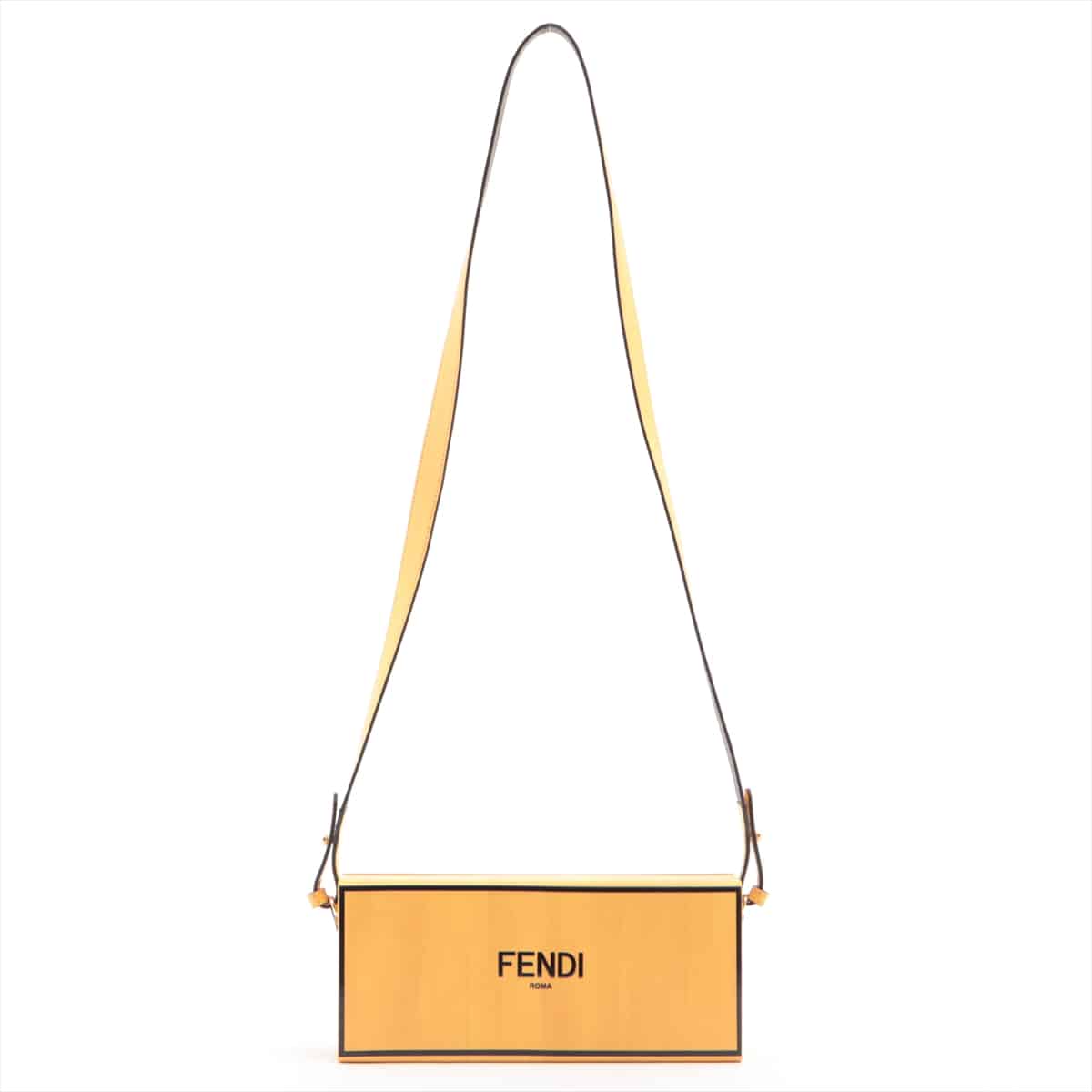 Fendi Oblong box Leather Shoulder bag Yellow 7VA520