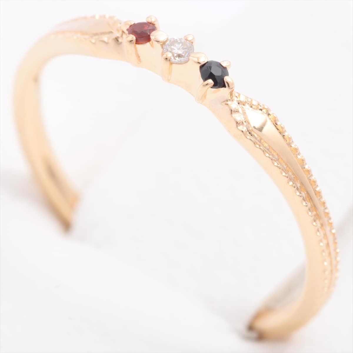 Ete ete diamond Color stone Pinky rings K10YG 0.006ct #1