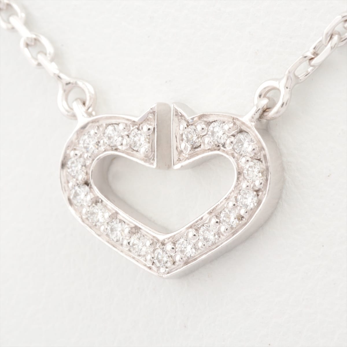 Cartier C Heart diamond Necklace 750(WG) 5.3g