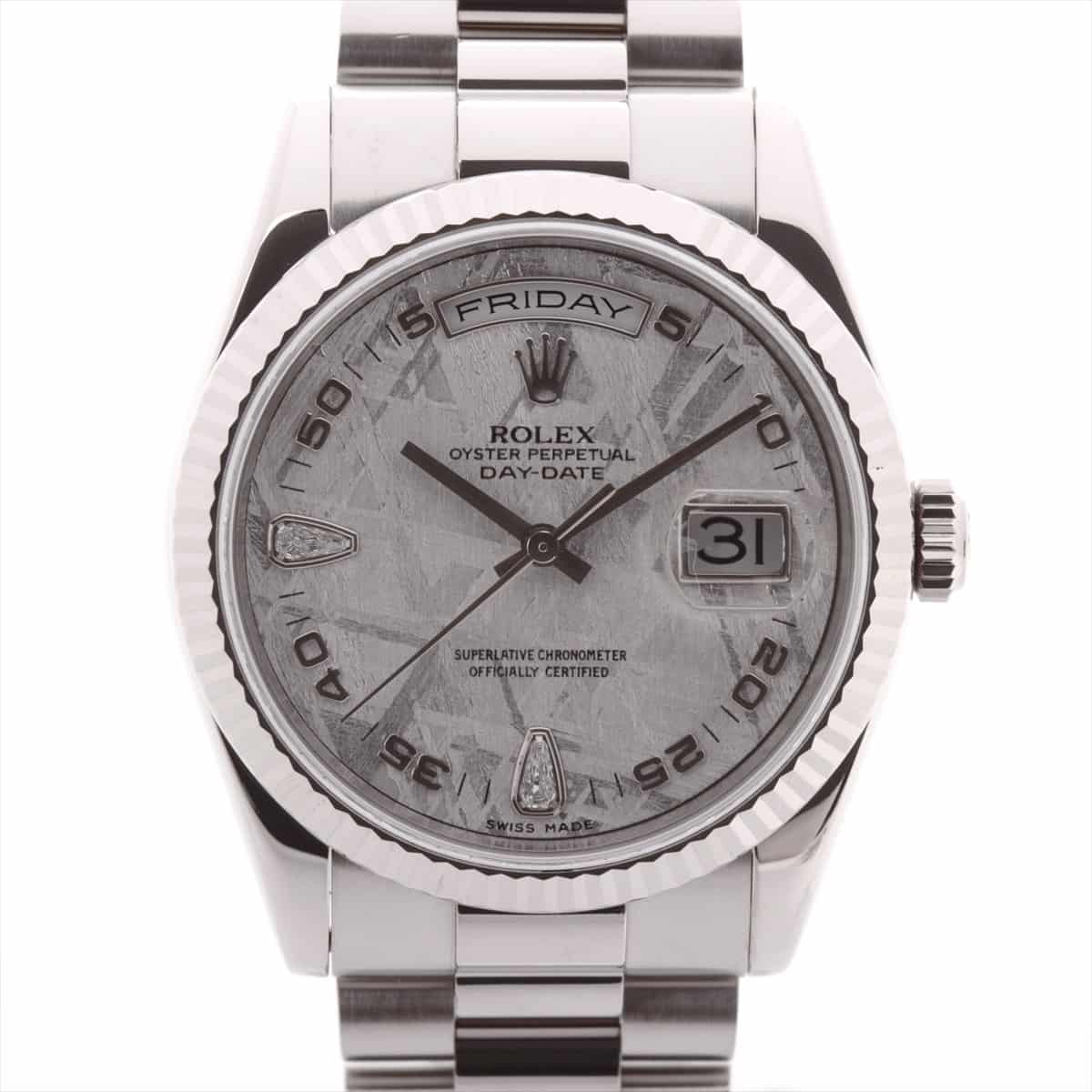 Rolex Day Date 118239 F number 2BR 750 AT Meteorite dial
