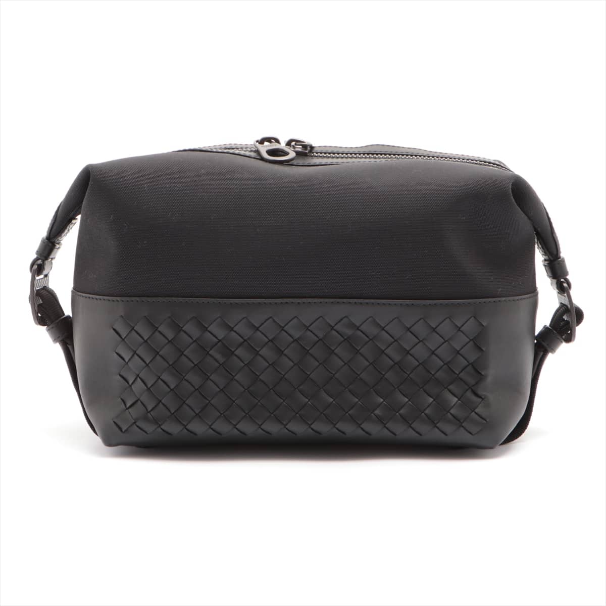 Bottega Veneta Intrecciato Nylon & Leather Second bag Black