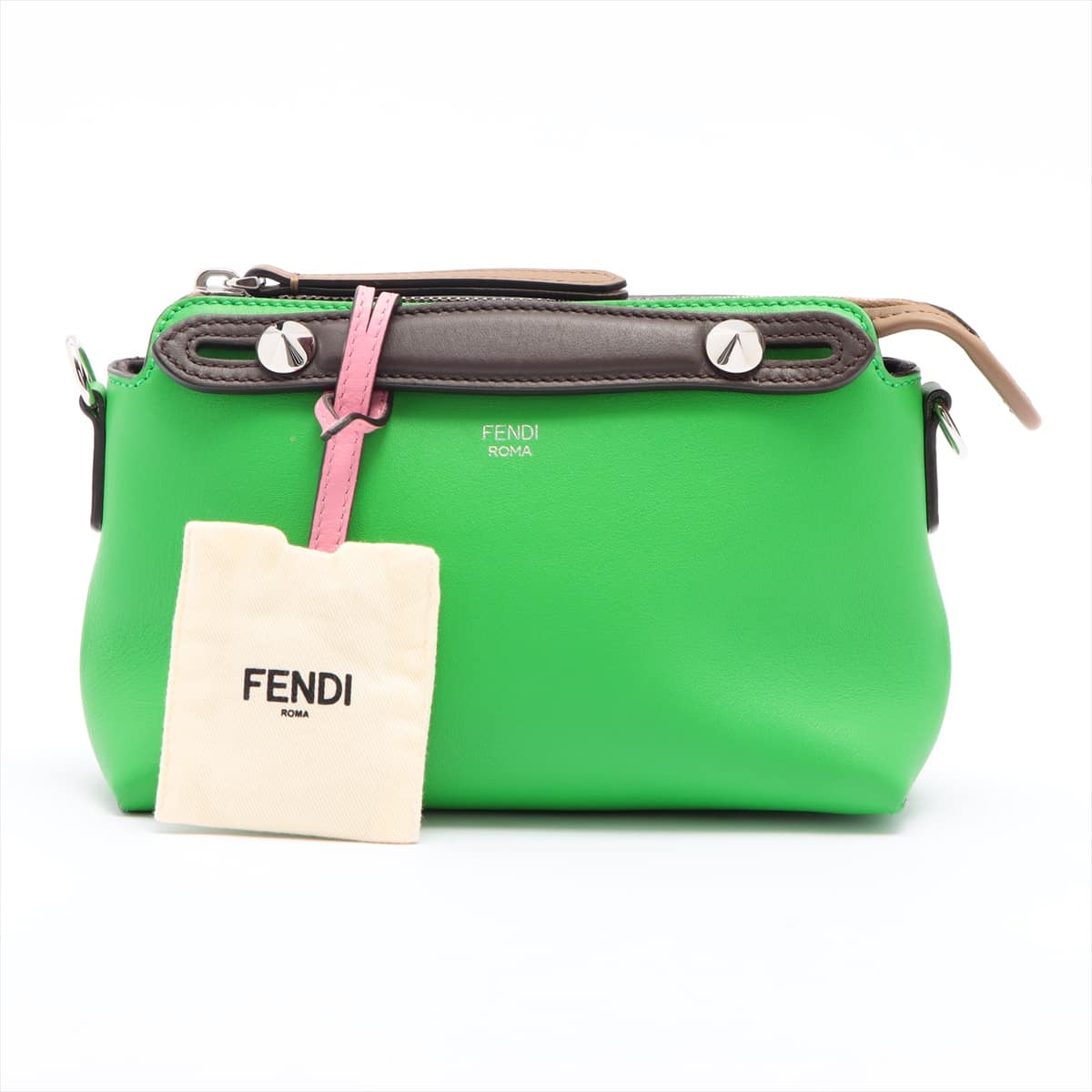 Fendi By The Way Mini Leather 2way shoulder bag Green 8BL145