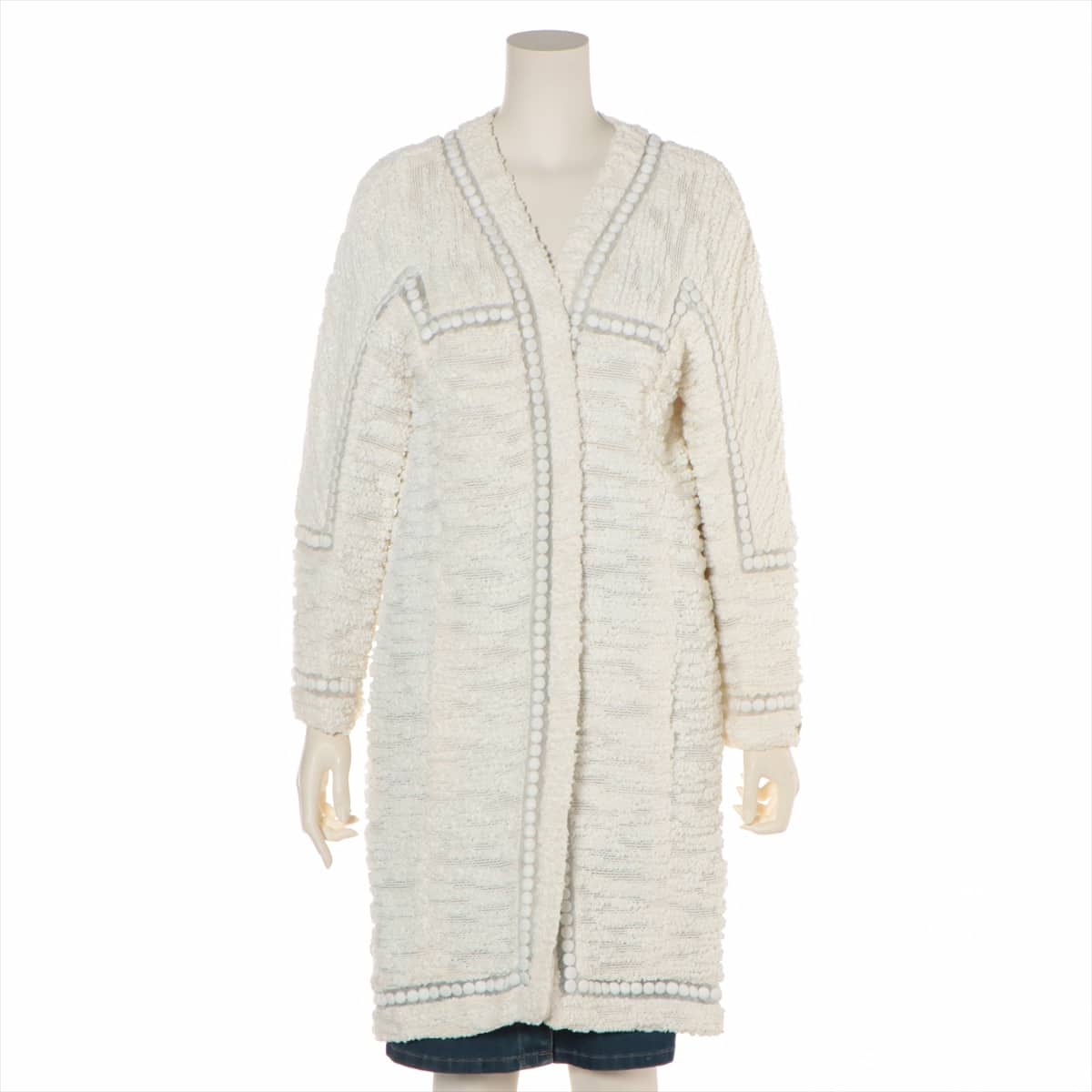 Chanel 09P Tweed coats 40 Ladies' White  Matrasse button