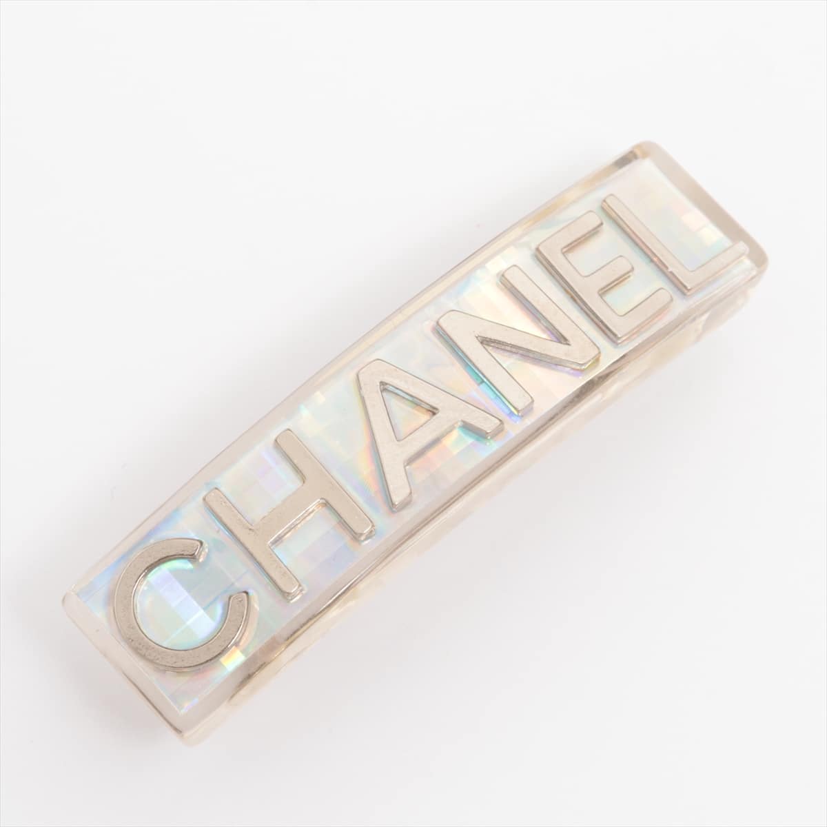 Chanel Logo 97P Hair Slide Plastic Clear