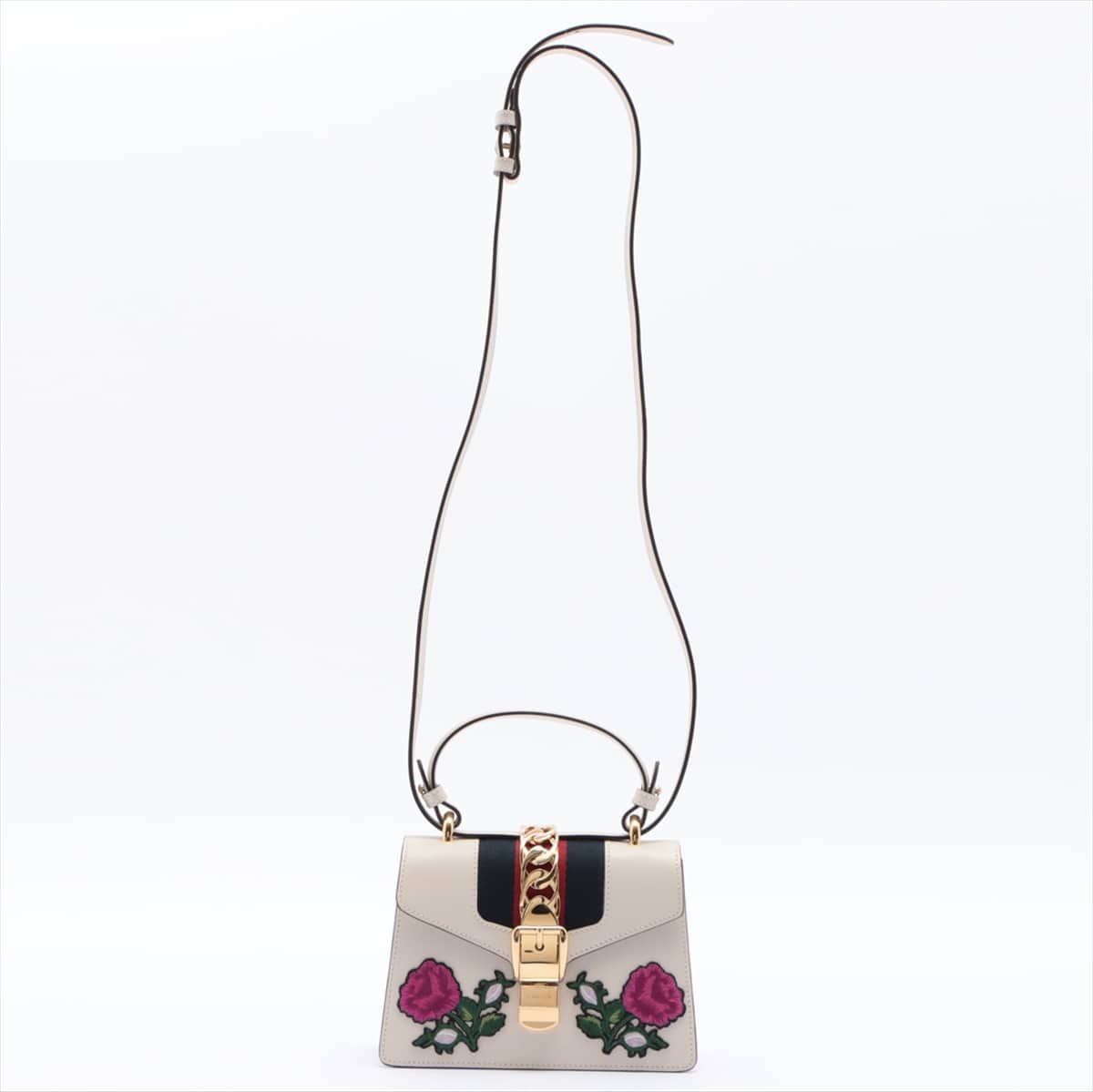 Gucci Sylvie Leather 2way handbag White 470270