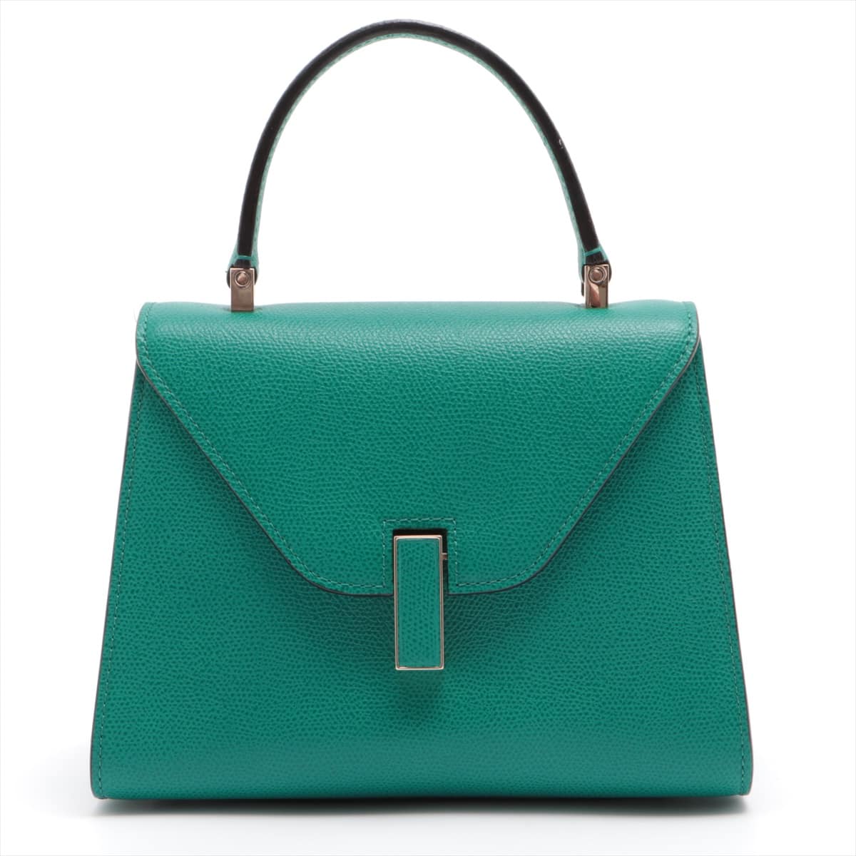 Valextra Iside Mini Leather 2way handbag Blue Surface edges Strap solid