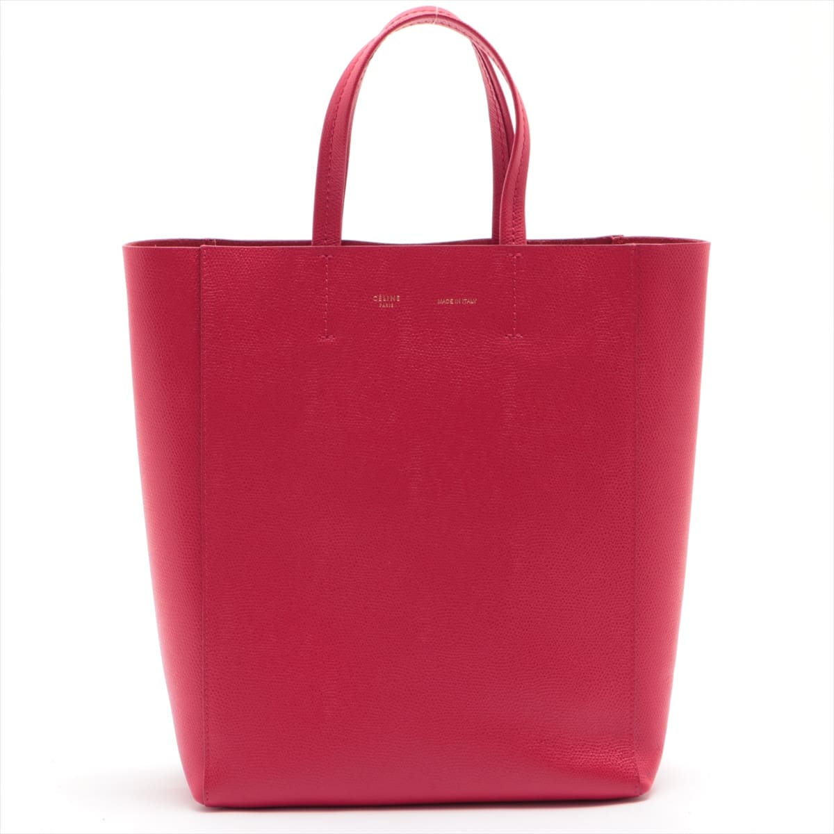 CELINE Vertical Cabas Small Leather 2 way tote bag Red