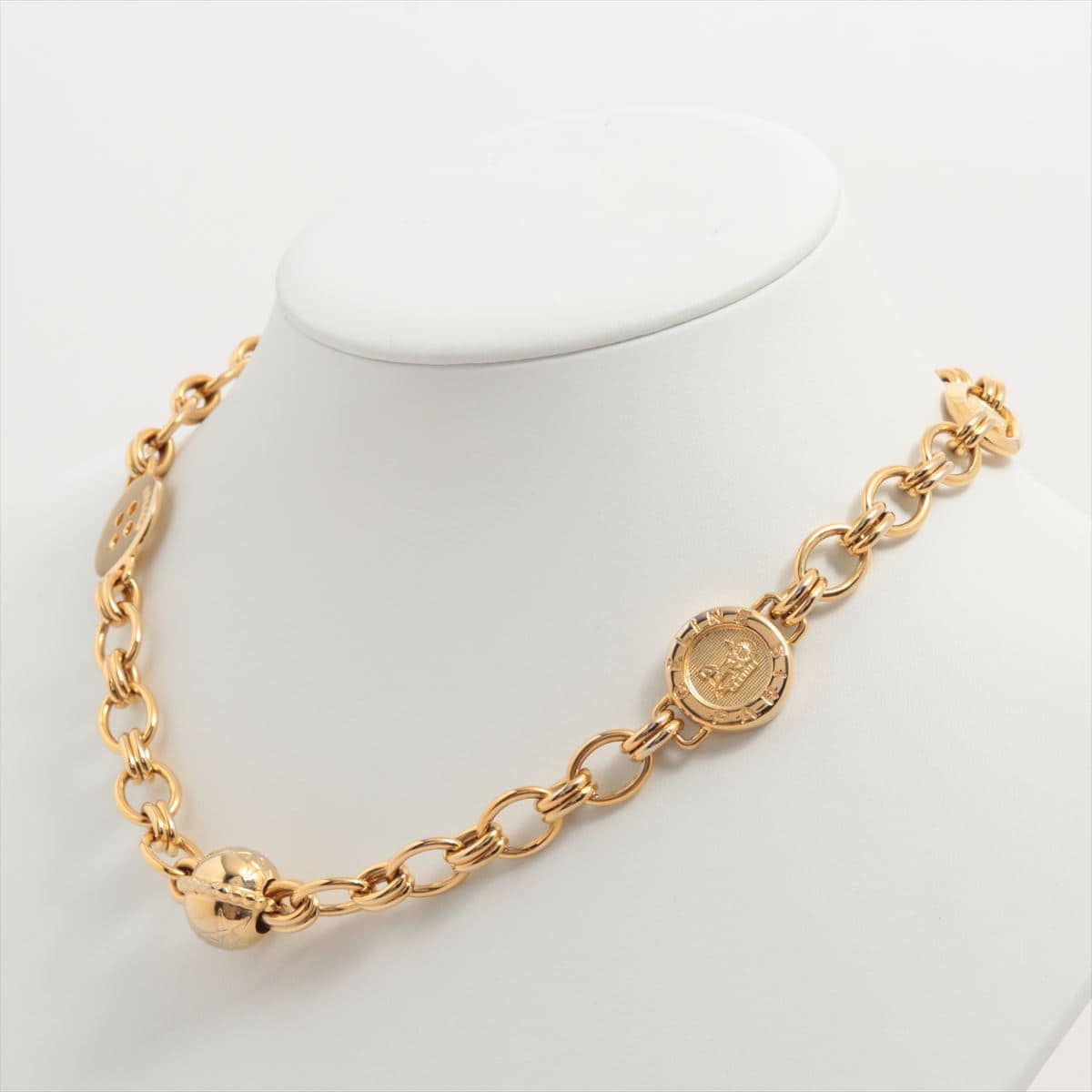CELINE Vintage Necklace GP Gold