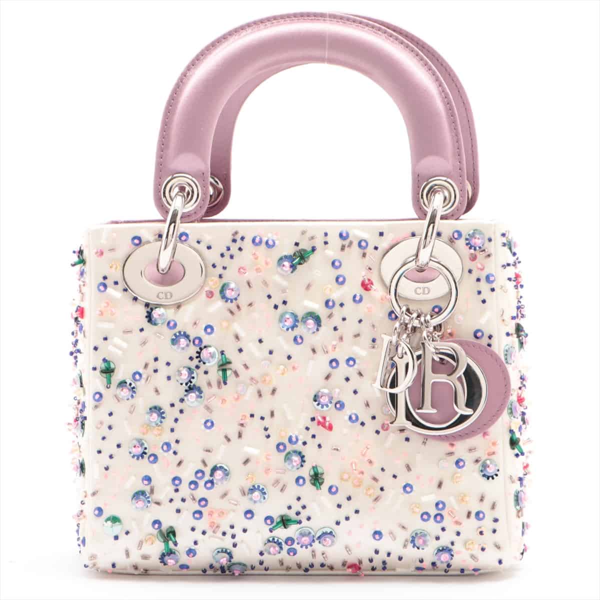 Christian Dior Lady Dior Satin 2way handbag Purple