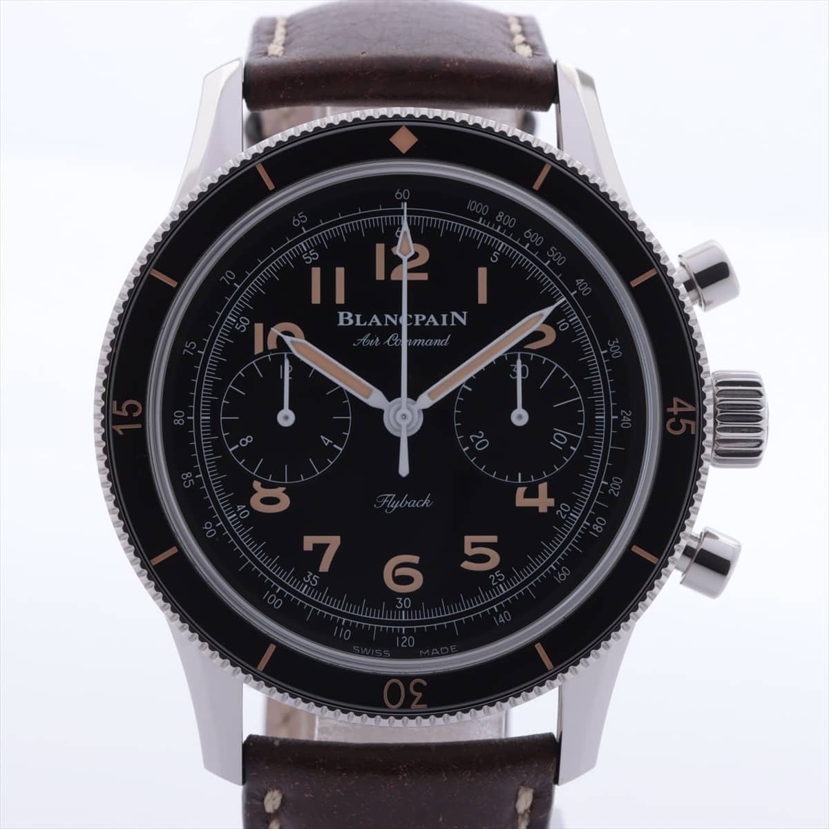 Blancpain Air Command AC01-1130-63A SS & Leather AT Black-Face