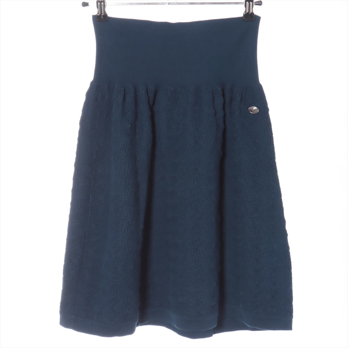 Chanel P47 Cotton Skirt 38 Ladies' Navy blue  Coco Button