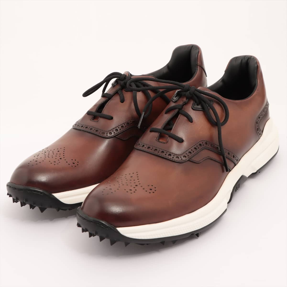 Berluti Leather Sneakers 9 Men's Brown Golf shoes