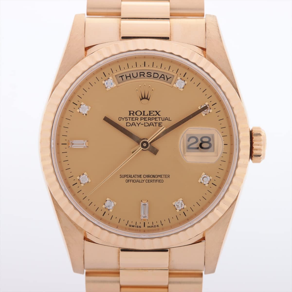 Rolex Day Date 18238A W-number 750 AT Champagne-Face Extra Link 2
