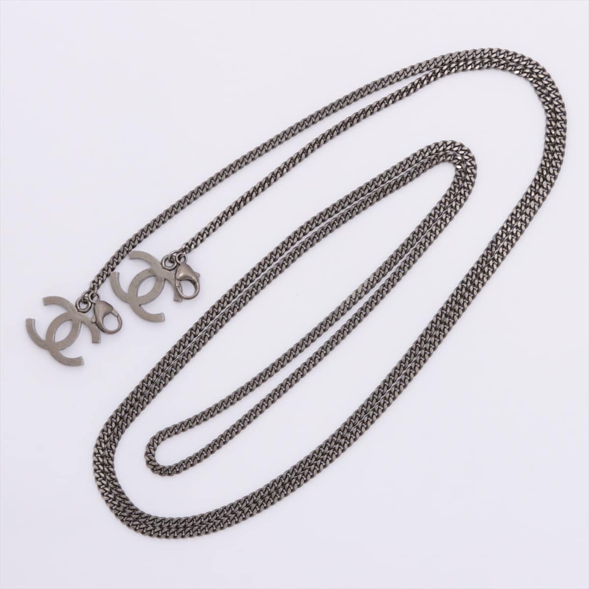Chanel Coco Mark Eyeglass chain GP Silver Scratched