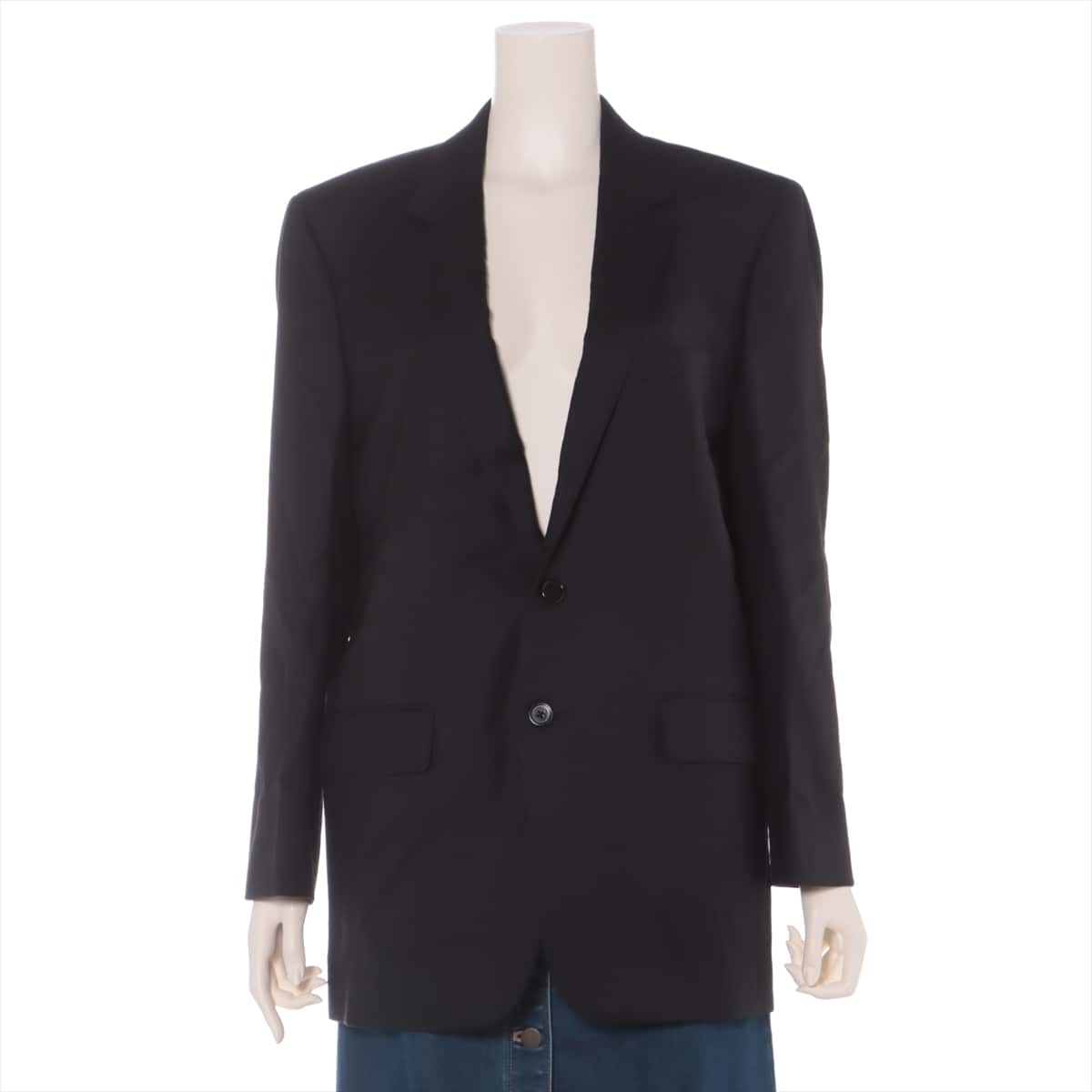 CELINE 21SS Wool Tailored jacket 38 Ladies' Black  2V45D673D rectangle jacket
