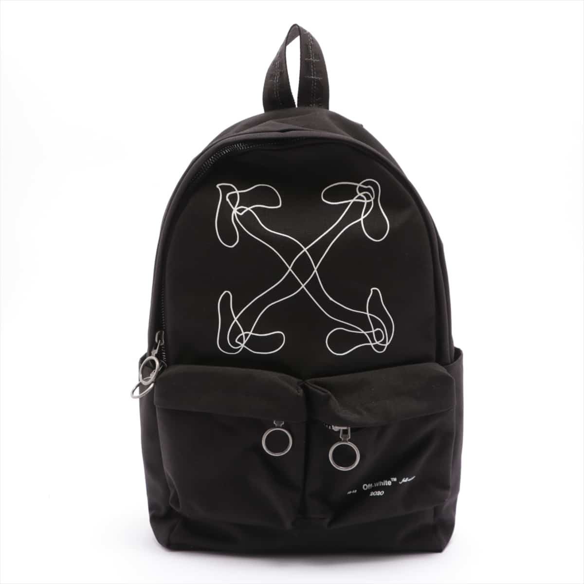Off-White abstract arrows canvas Backpack Black