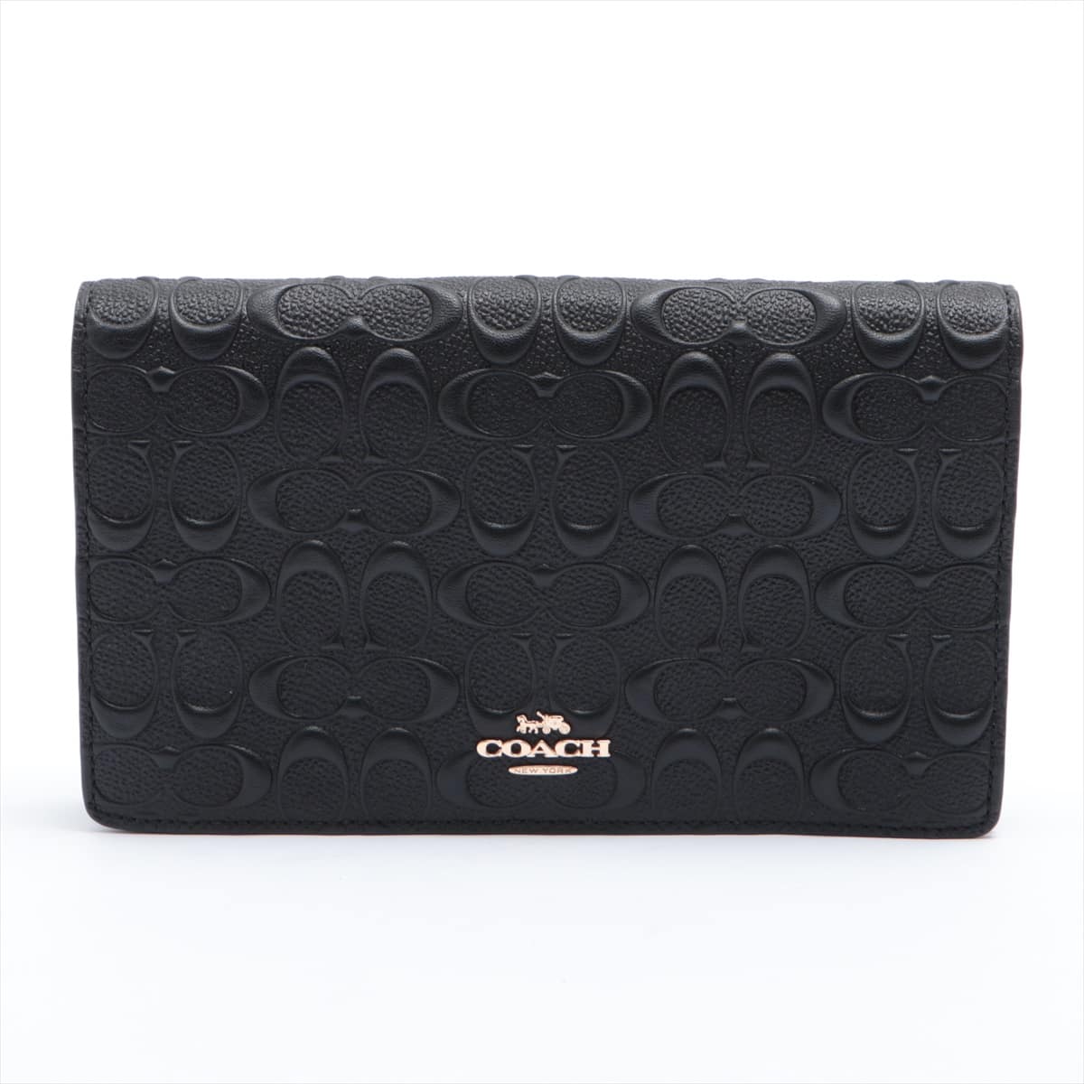 COACH Anna Ford Signature Leather Shoulder wallets Black
