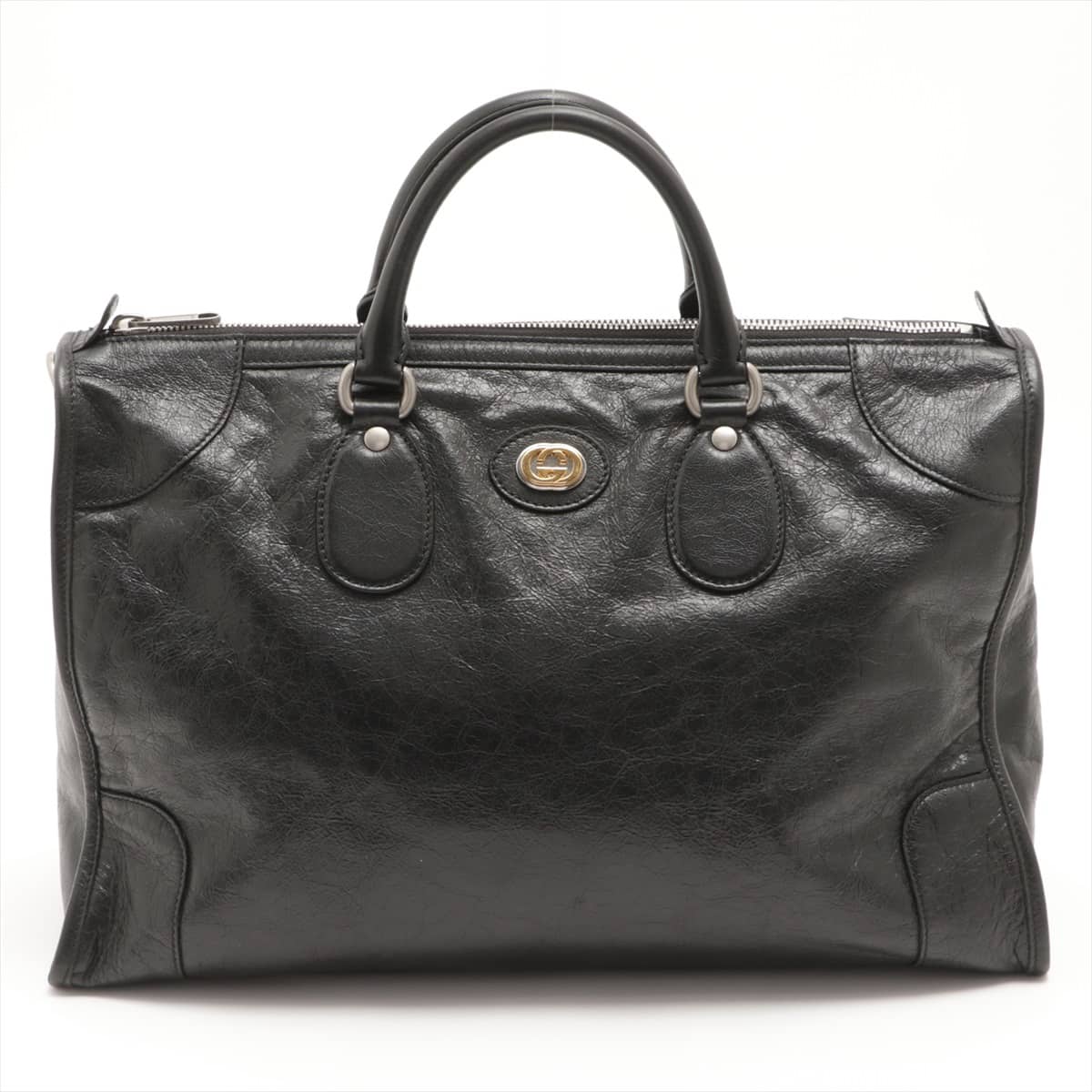 Gucci Leather 2way handbag Black 575820