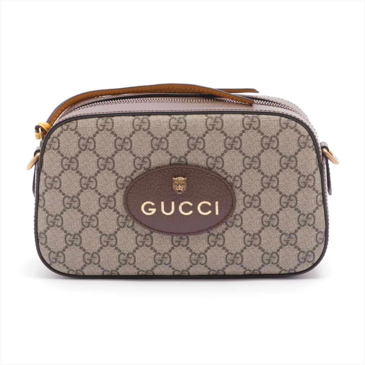 Gucci GG Supreme Tiger Head PVC Shoulder bag Grey 476466