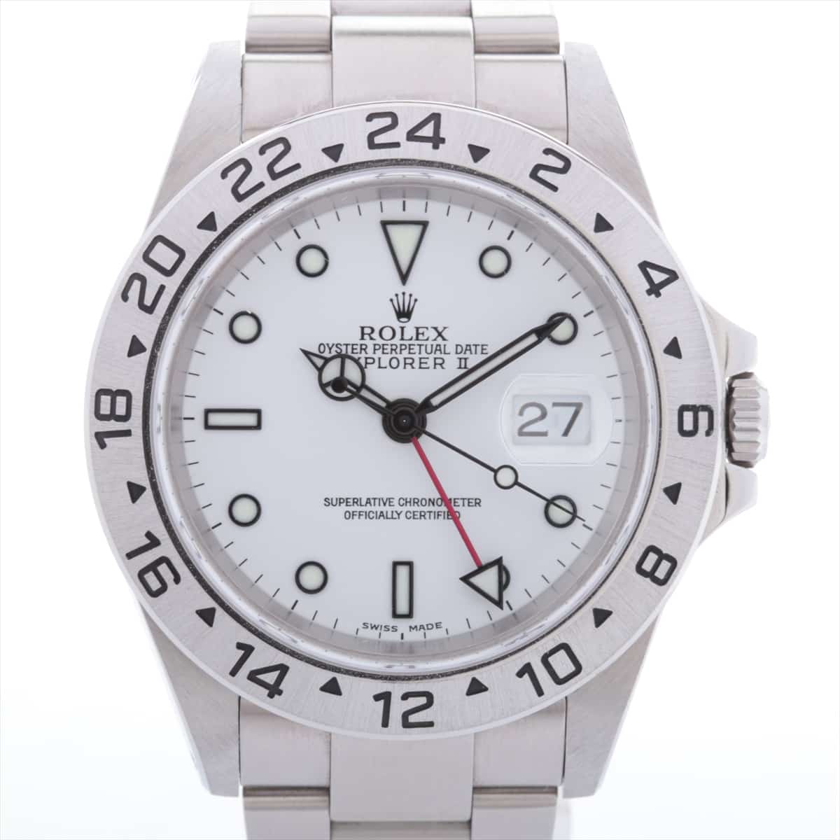 Rolex Explorer II 16570 A-number SS AT White-Face Extra-Link3