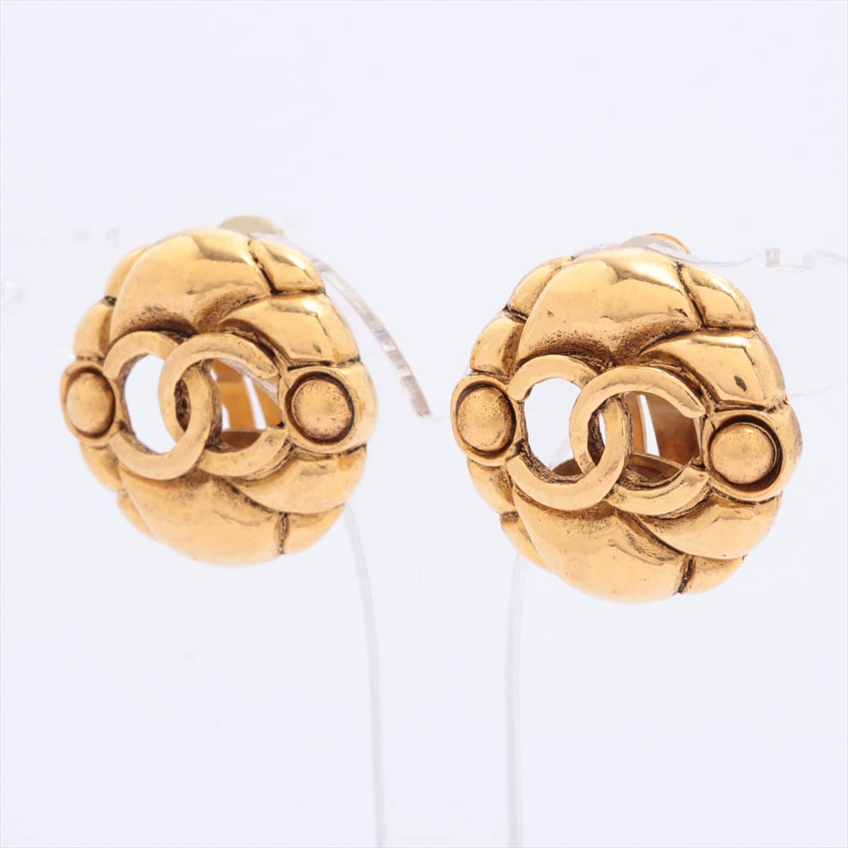 Chanel Coco Mark 2 3 Earrings (for both ears) GP Gold