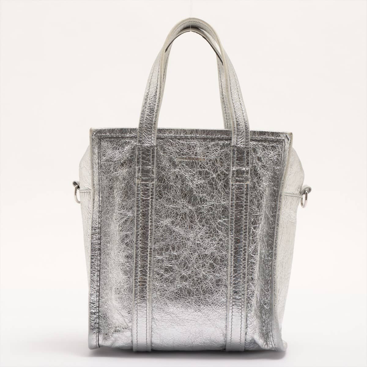 Balenciaga Bazaar Leather 2way shoulder bag Silver 513989
