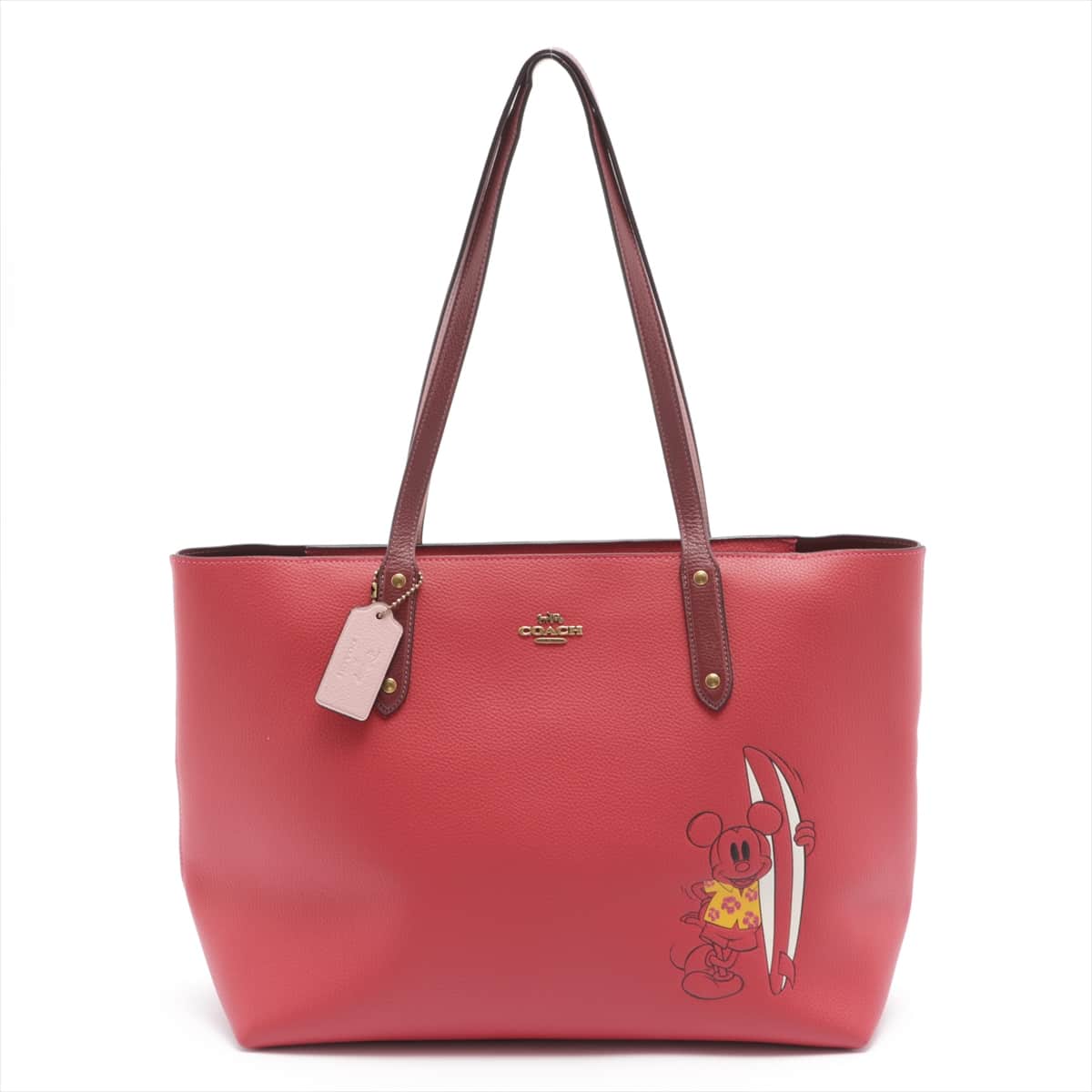 Coach x Disney Leather Tote bag Red 3913