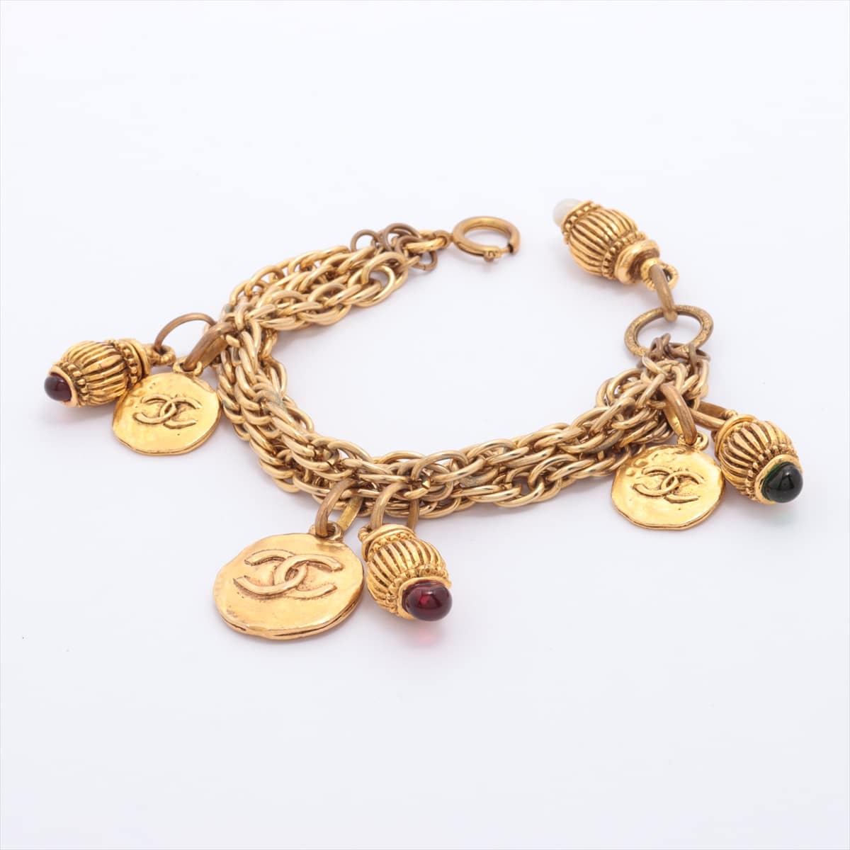 Chanel Coco Mark Bracelet GP Gold Color stone