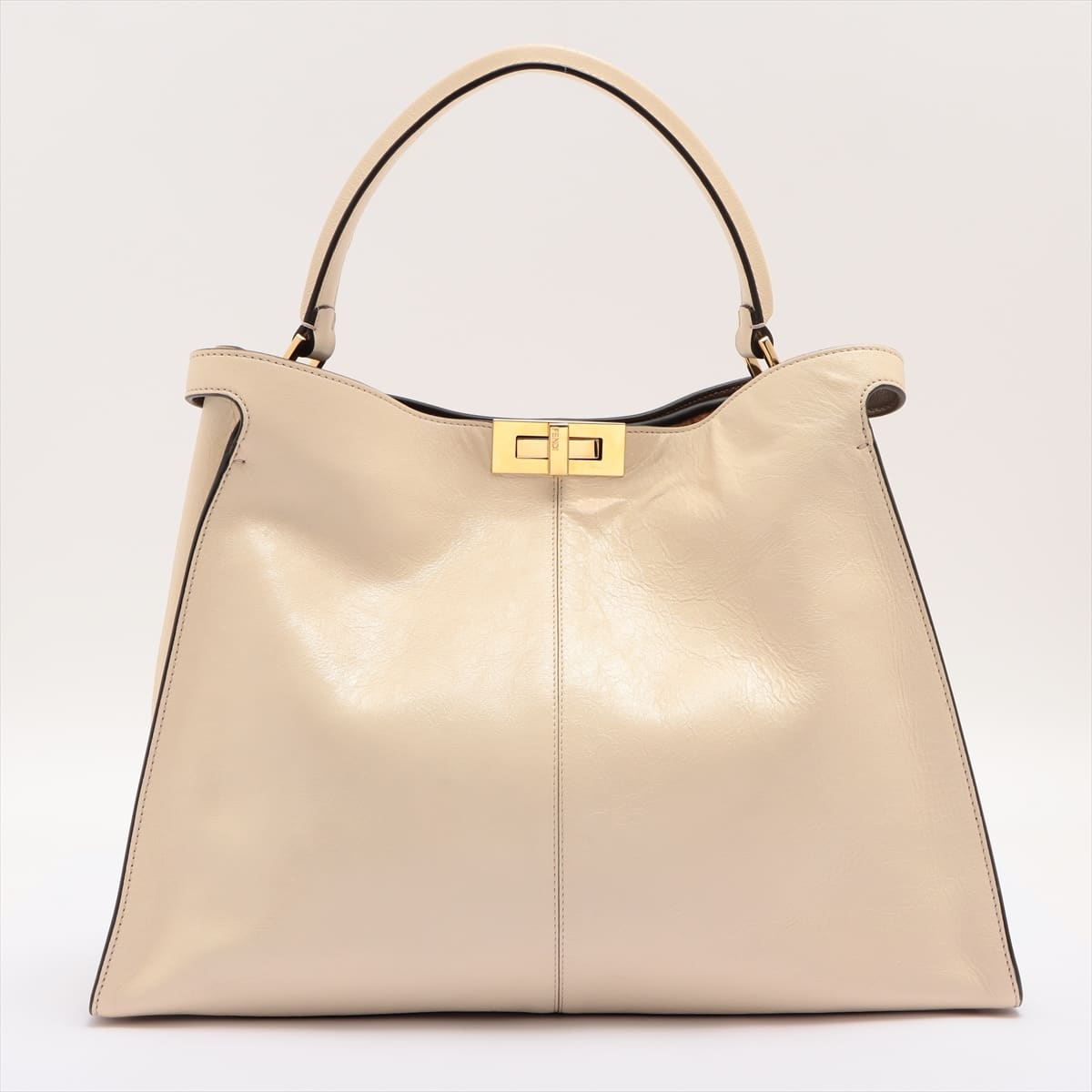 Fendi Peek-a-boo X-light Leather Hand bag White 8BN304