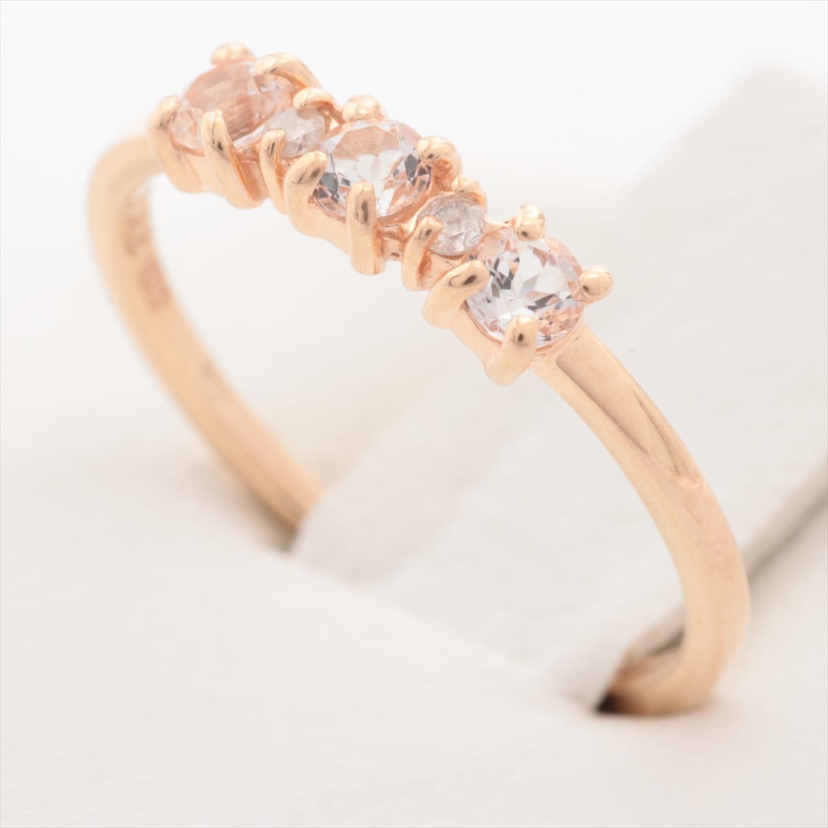 Aget agete Quartz diamond pinky ring K10YG 0.02ct #5