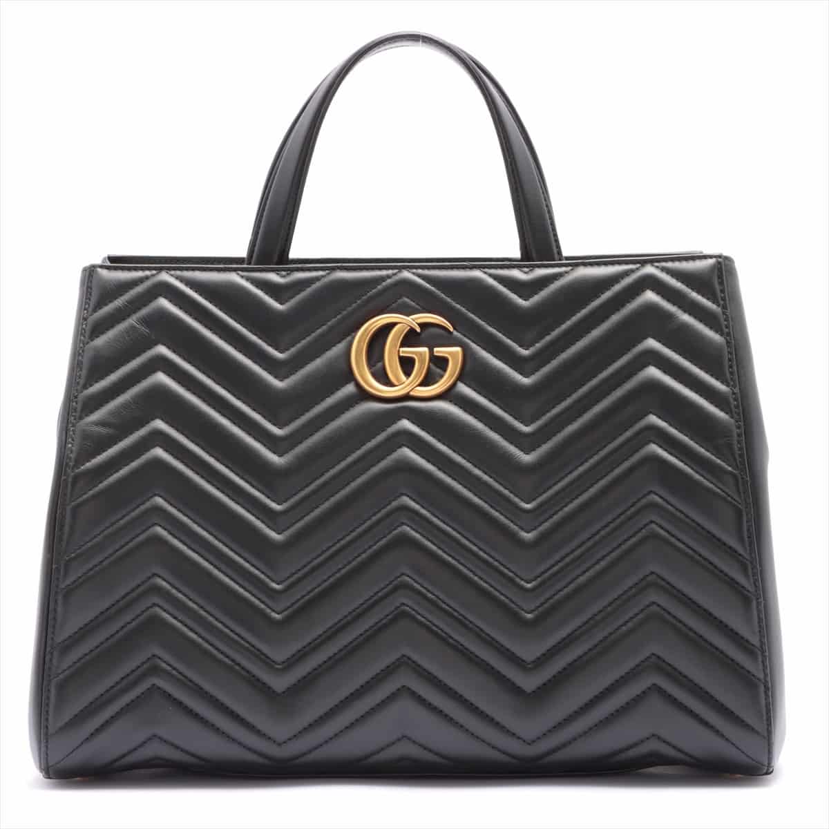 Gucci GG Marmont Leather 2way handbag Black 443505