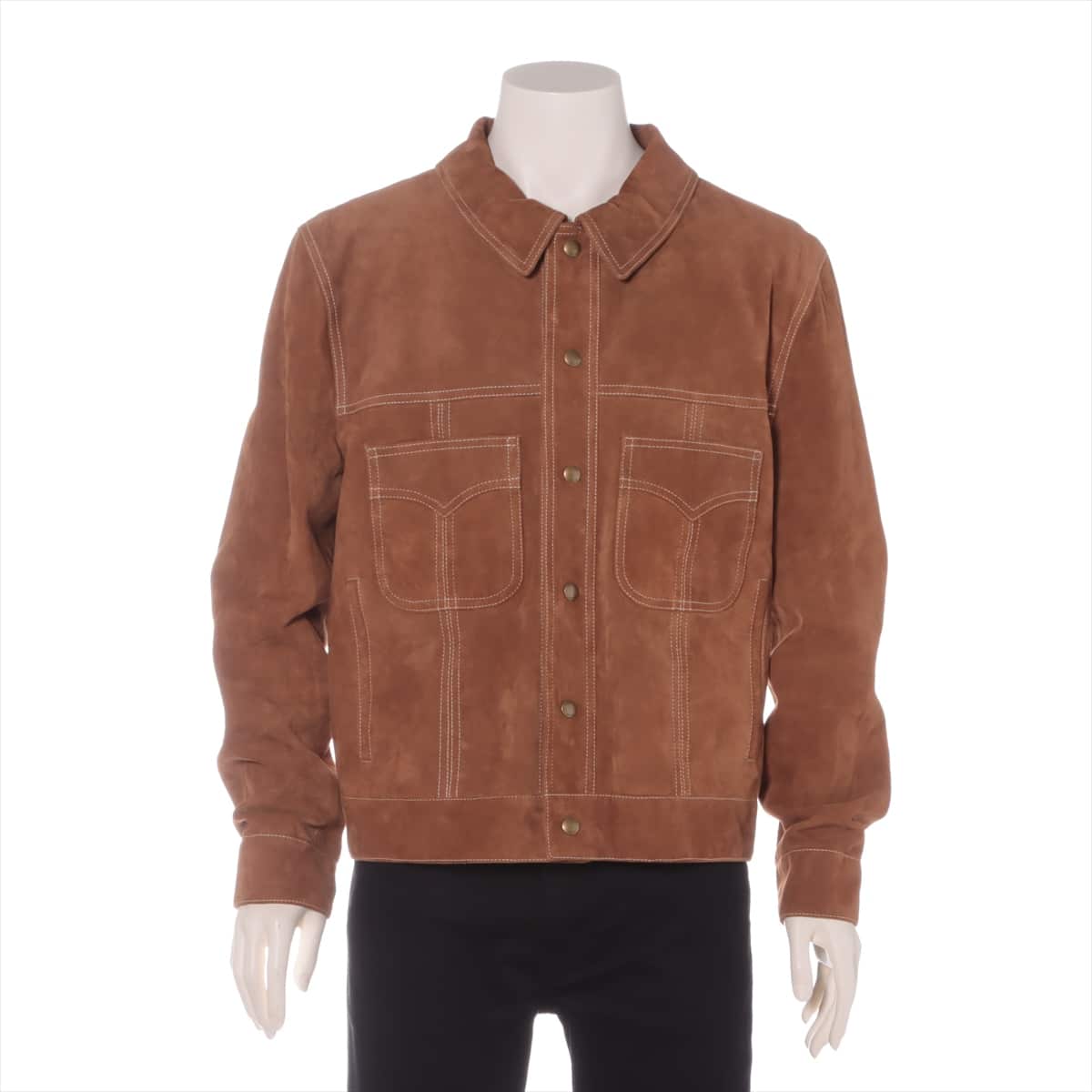 CELINE 20AW Suede Leather jacket 54 Men's Camel  Seventies trucker jacket