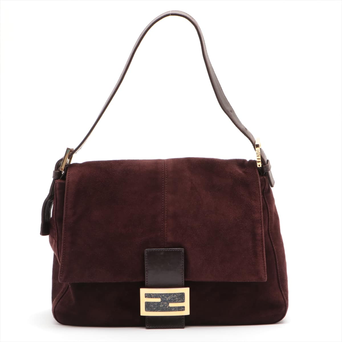 Fendi Mamma Baguette Suede & Leather Shoulder bag Brown