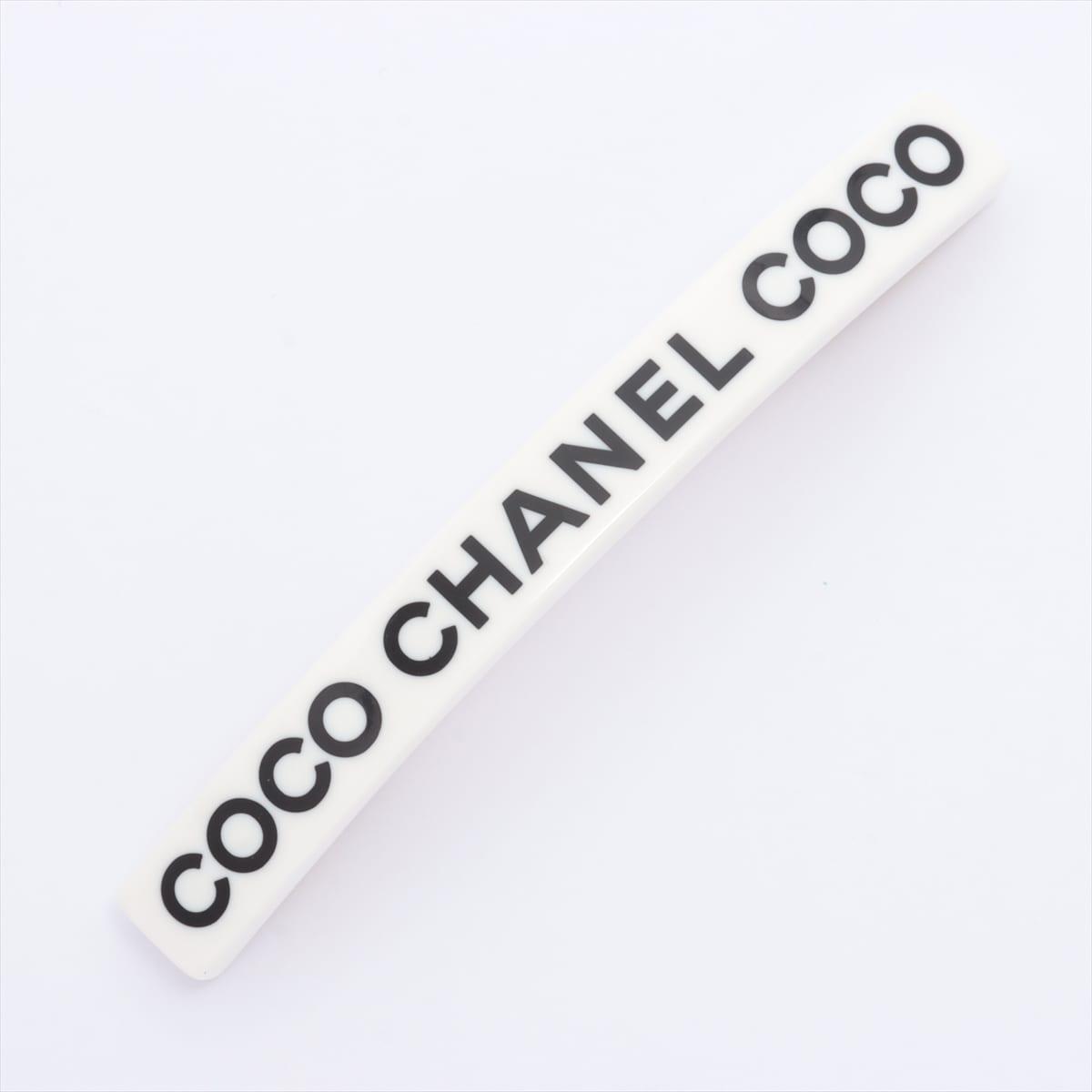 Chanel COCO 07P Hair Slide Plastic Black × White