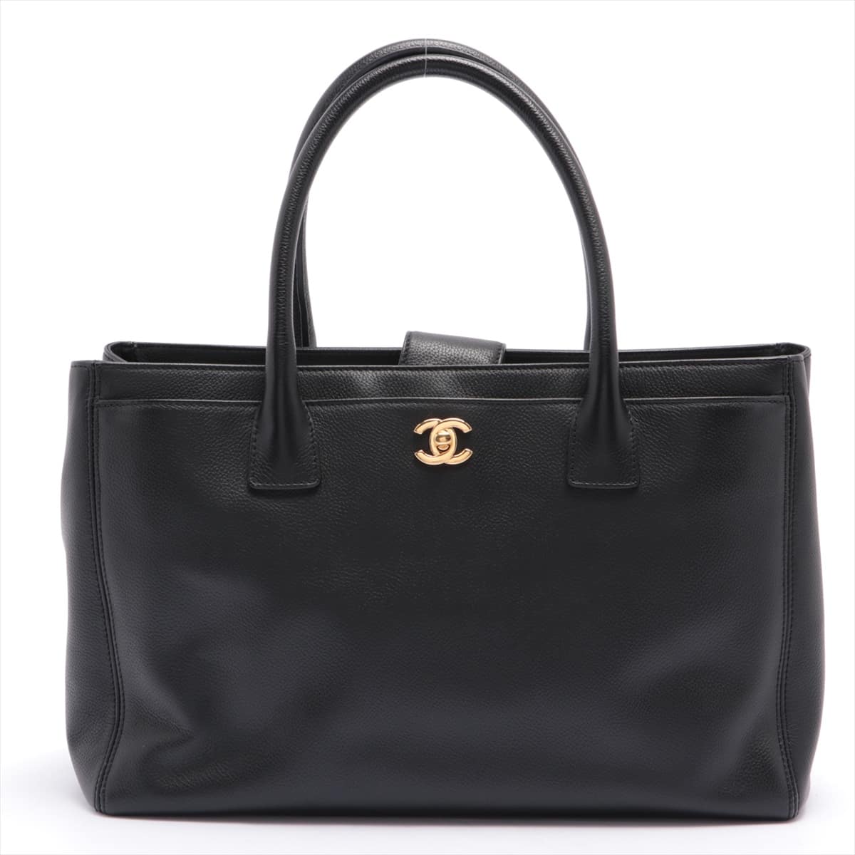 Chanel Executive Leather Tote bag Black Gold Metal fittings 16XXXXXX Comes with divider pouch Handle stinky