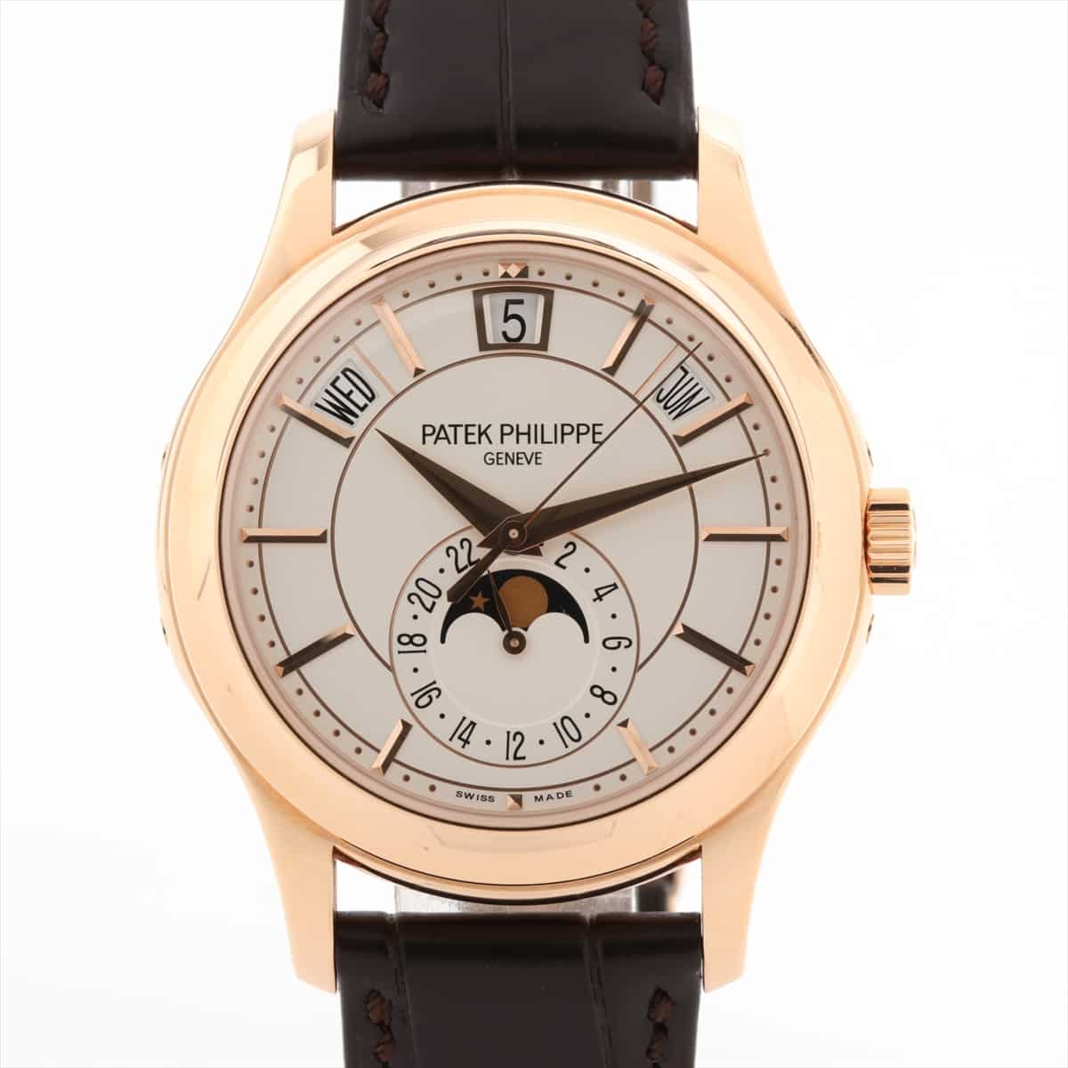 Patek Philippe Annual Calendar Complication 5205R-001 750 & leather AT White-Face