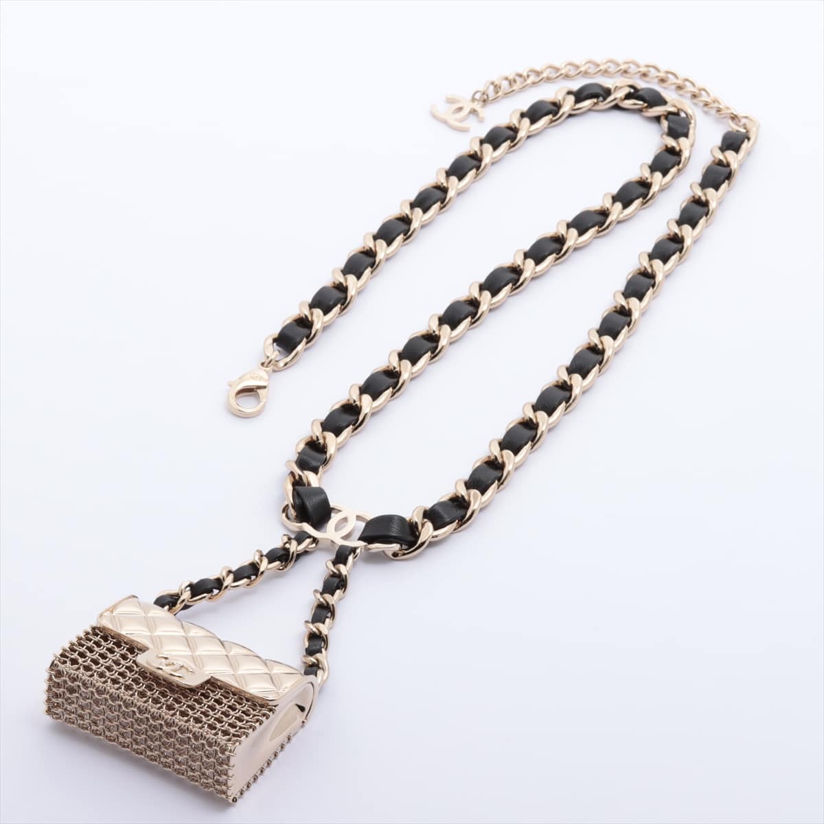 Chanel Coco Mark Matelasse B21S Chain belt GP & Leather Black×Gold Bag motif