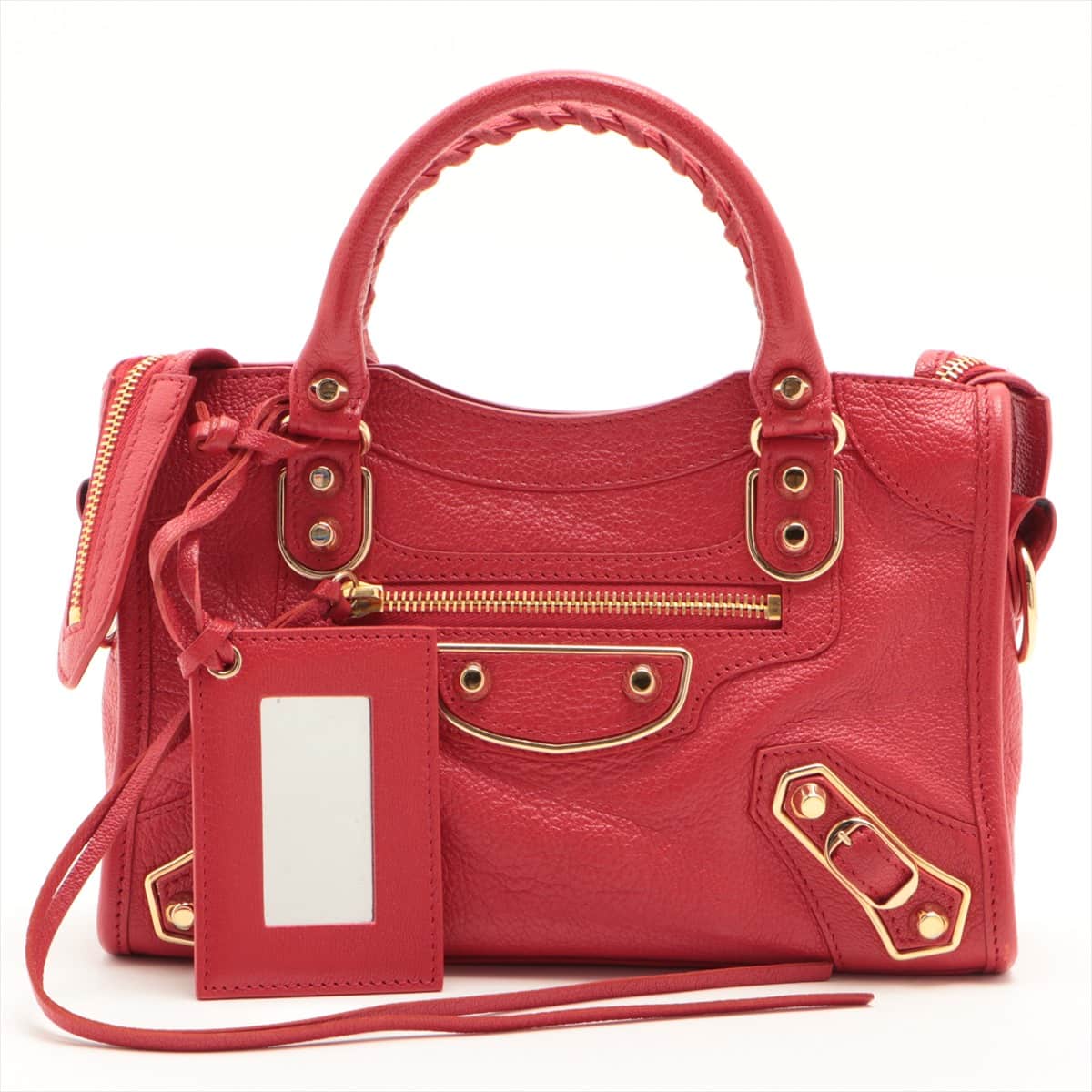 Balenciaga Classic metallic edge city Leather 2way handbag Red 390460