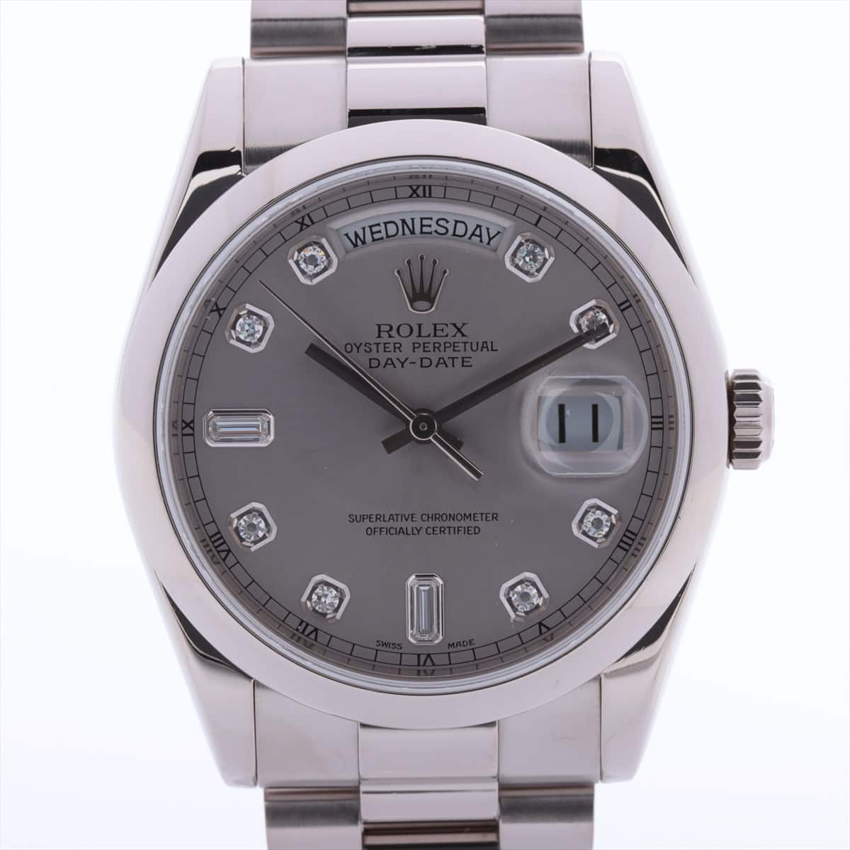 Rolex Day Date 118209A 750 AT Silver-Face