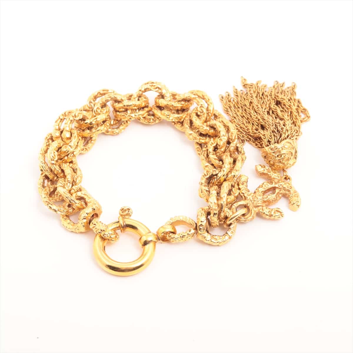 Chanel Coco Mark 93A Bracelet GP Gold tassels Arabesque