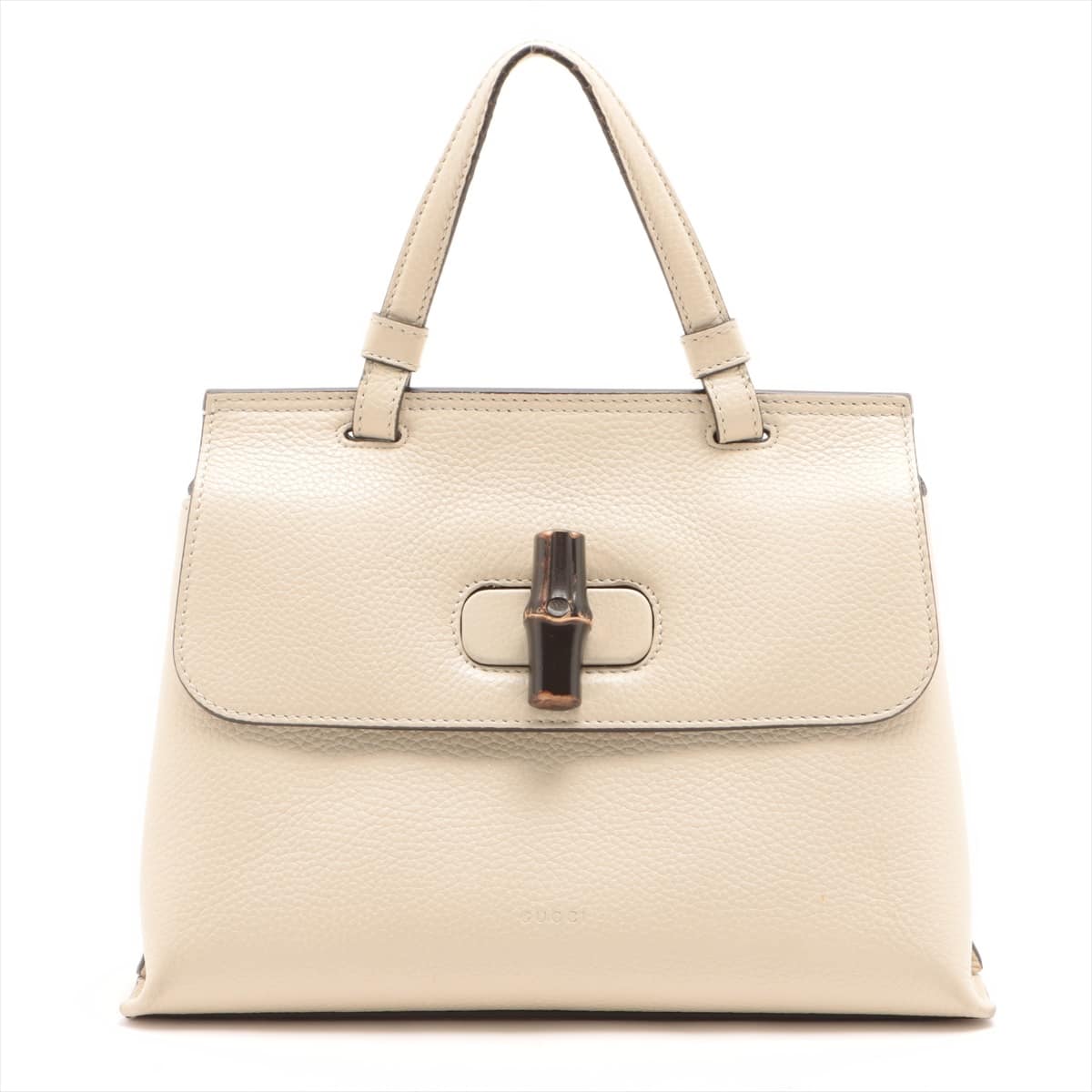 Gucci Bamboo Daily Leather 2way handbag White 370831