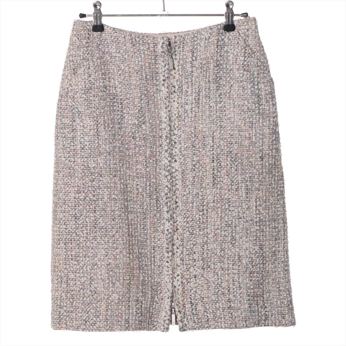 Chanel 03P Tweed Skirt 36 Ladies' Beige