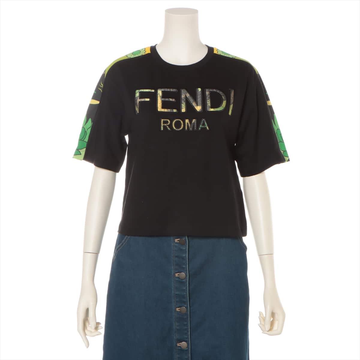 Fendi 19-year Cotton T-shirt XXS Ladies' Black  Logo