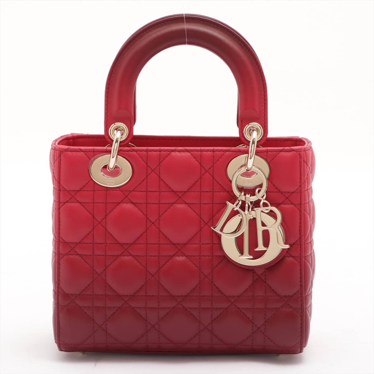Christian Dior My Lady Dior Cannage Leather 2way shoulder bag Red