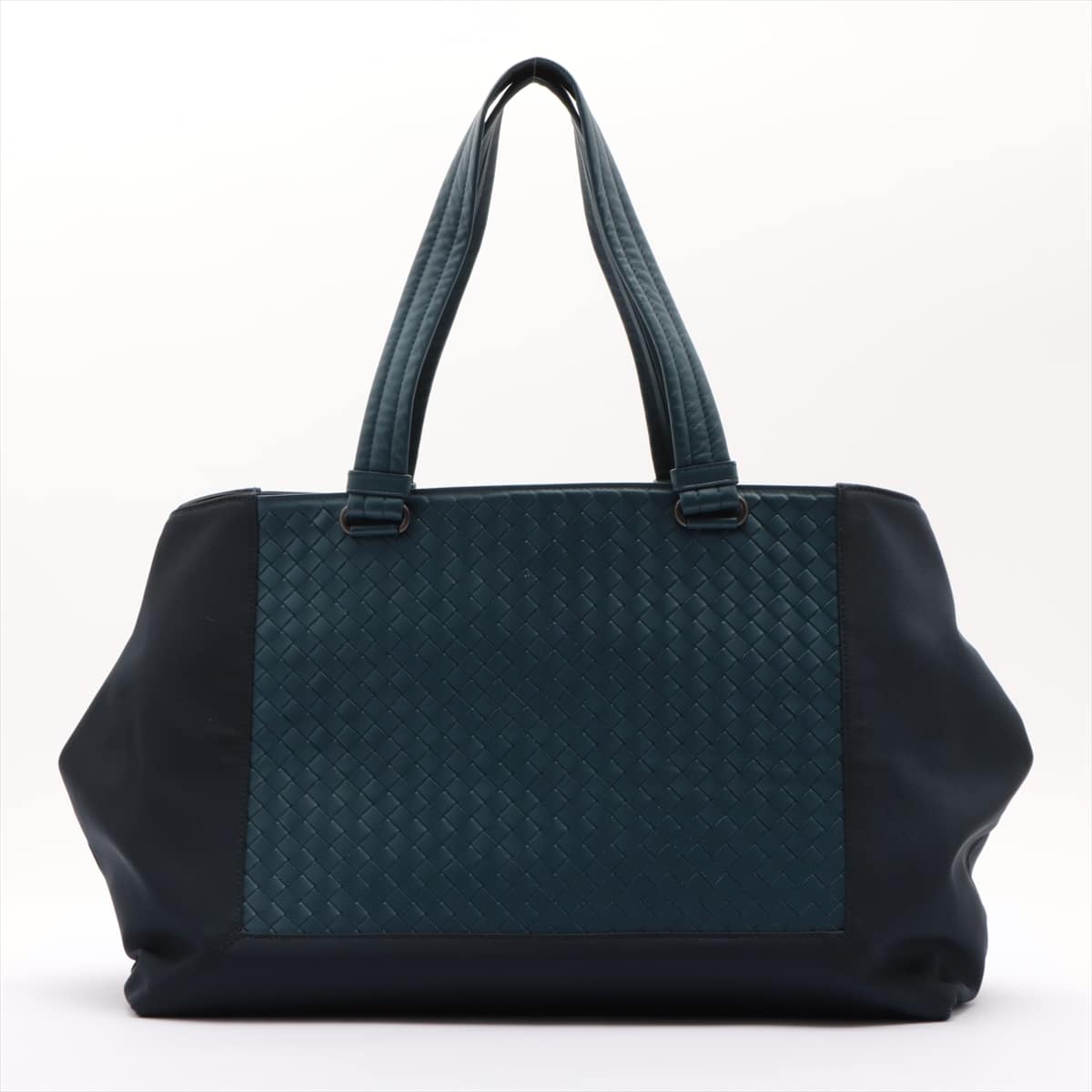 Bottega Veneta Intrecciato Nylon & Leather Tote bag Navy blue