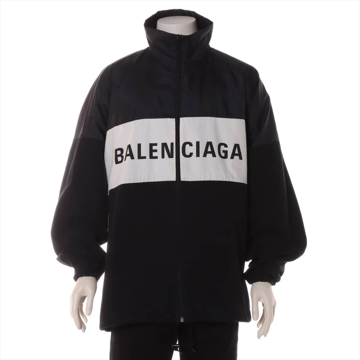 Balenciaga 18 years Cotton & nylon Jacket 34 Men's Black × White  Nylon Logo Denim Jacket