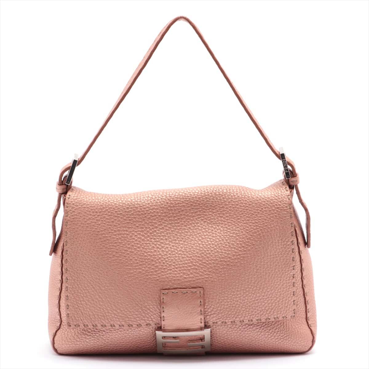 Fendi Mamma Baguette Selleria Leather Shoulder bag Pink